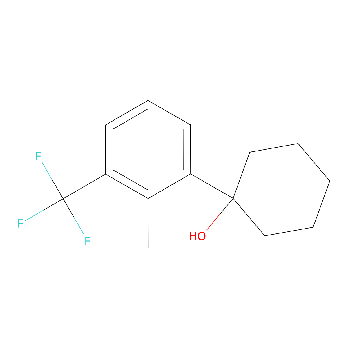 1-(2-Methyl-3-(trifluoromethyl)phenyl)cyclohexanol molecular structure, CAS 2918873-98-8