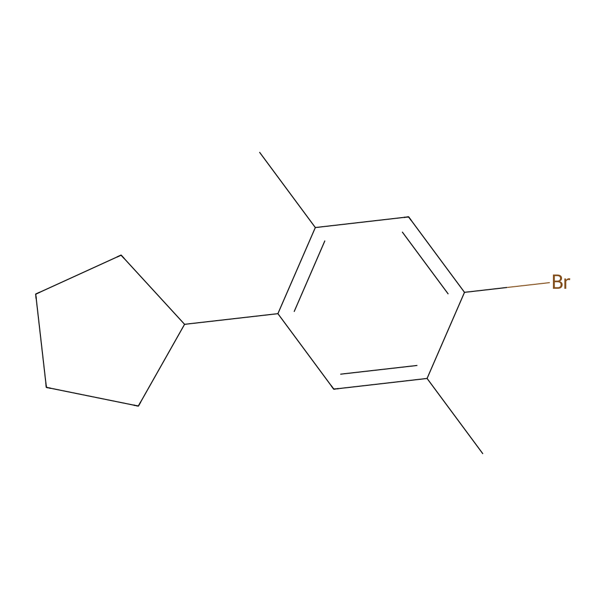 1-Bromo-4-cyclopentyl-2,5-dimethylbenzene molecular structure, CAS 2918874-09-4