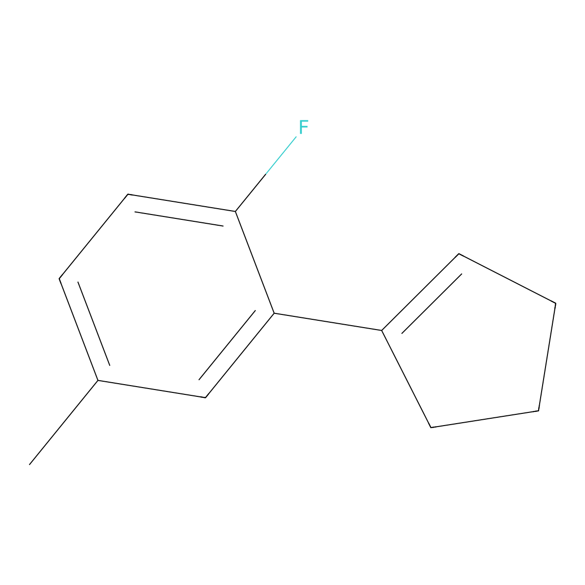 2-(Cyclopent-1-en-1-yl)-1-fluoro-4-methylbenzene molecular structure, CAS 2918875-19-9