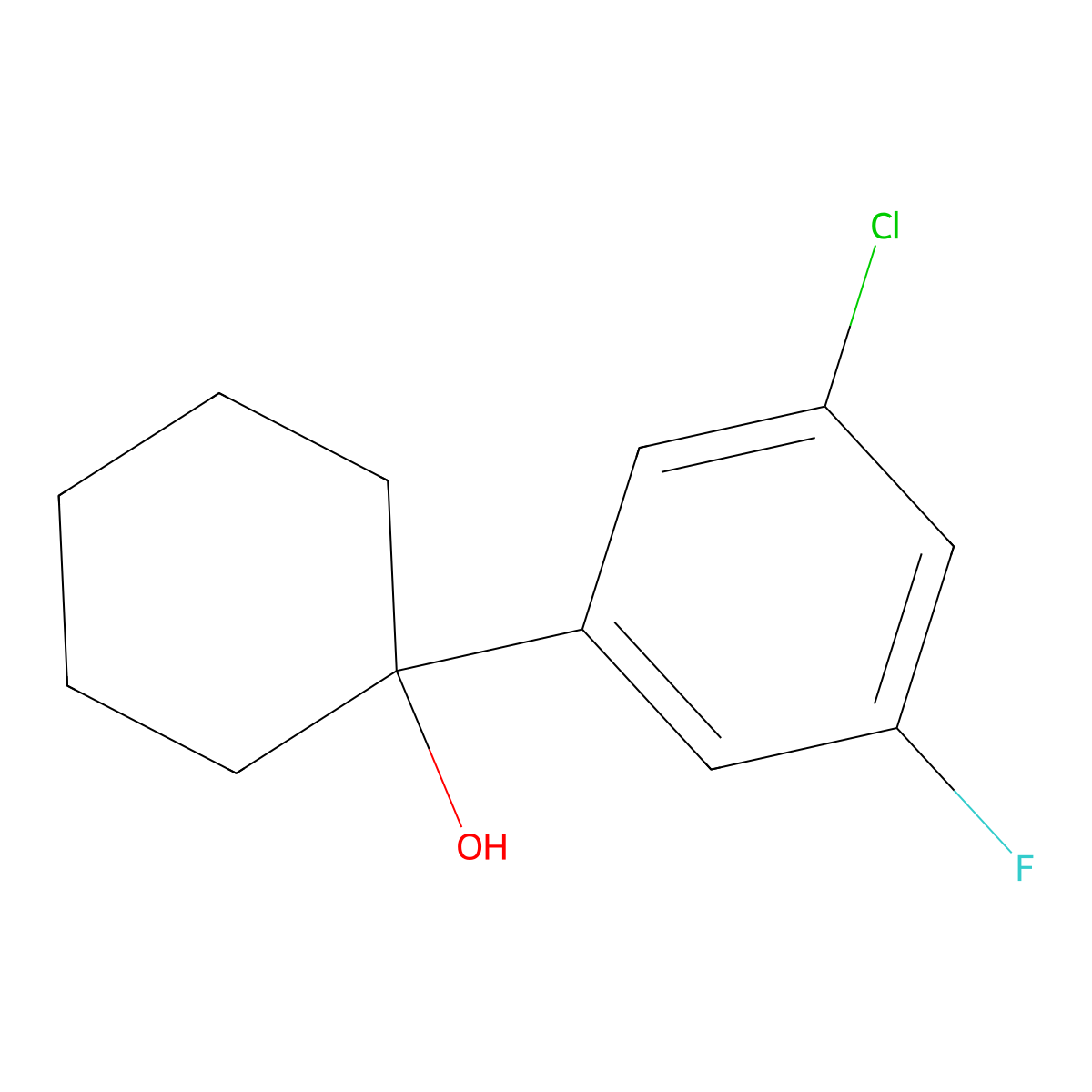 1-(3-Chloro-5-fluorophenyl)cyclohexanol molecular structure, CAS 2918875-20-2