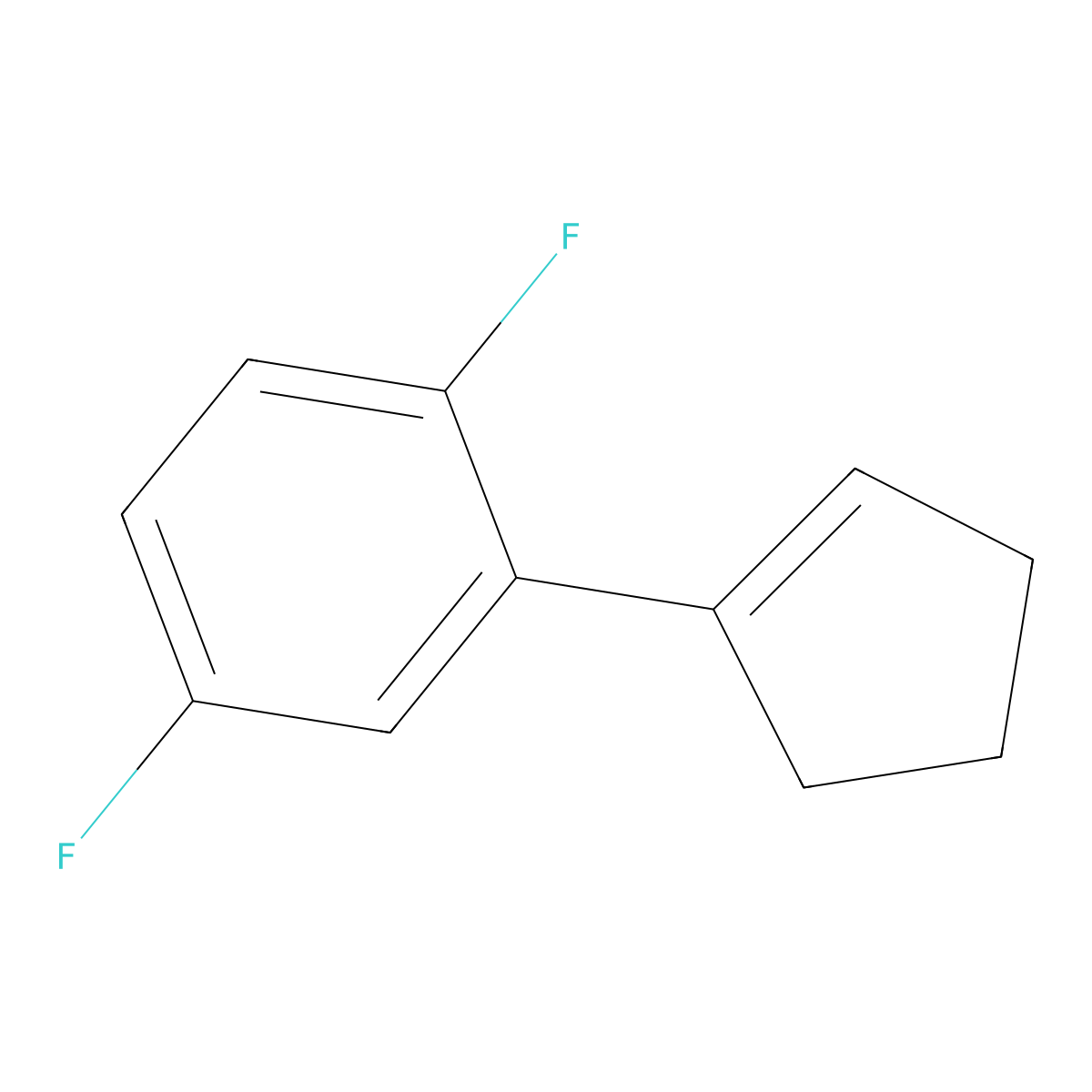 2-(Cyclopent-1-en-1-yl)-1,4-difluorobenzene molecular structure, CAS 2918875-49-5