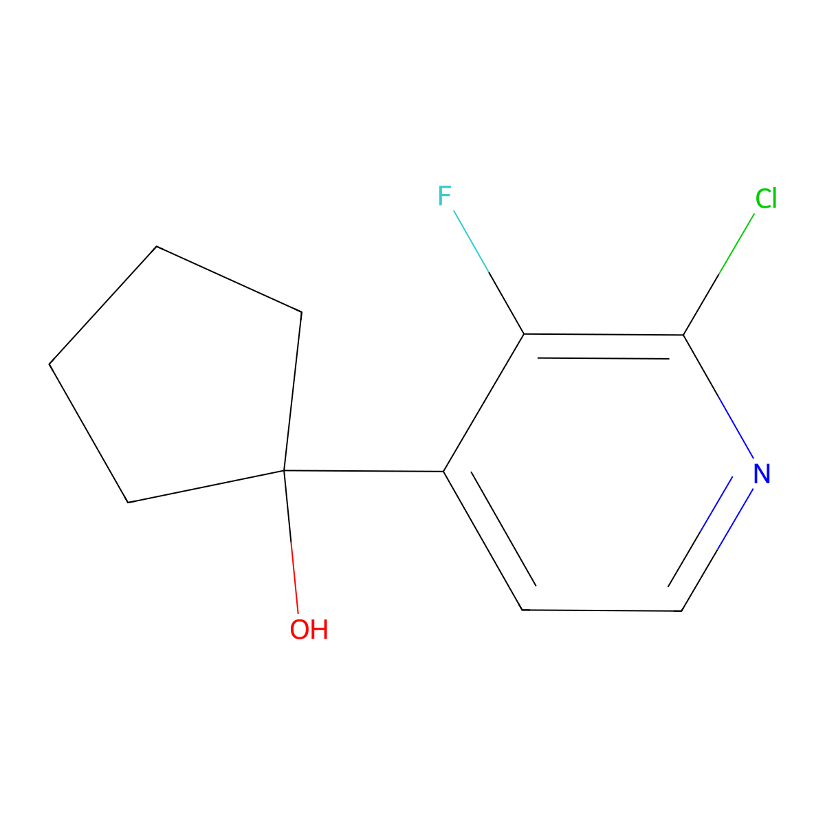 1-(2-Chloro-3-fluoropyridin-4-yl)cyclopentanol molecular structure, CAS 2918875-66-6