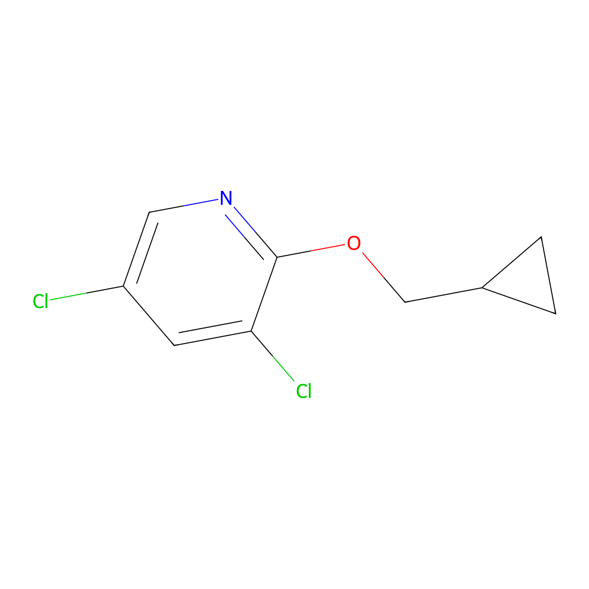 3,5-Dichloro-2-(cyclopropylmethoxy)pyridine molecular structure, CAS 2918875-75-7