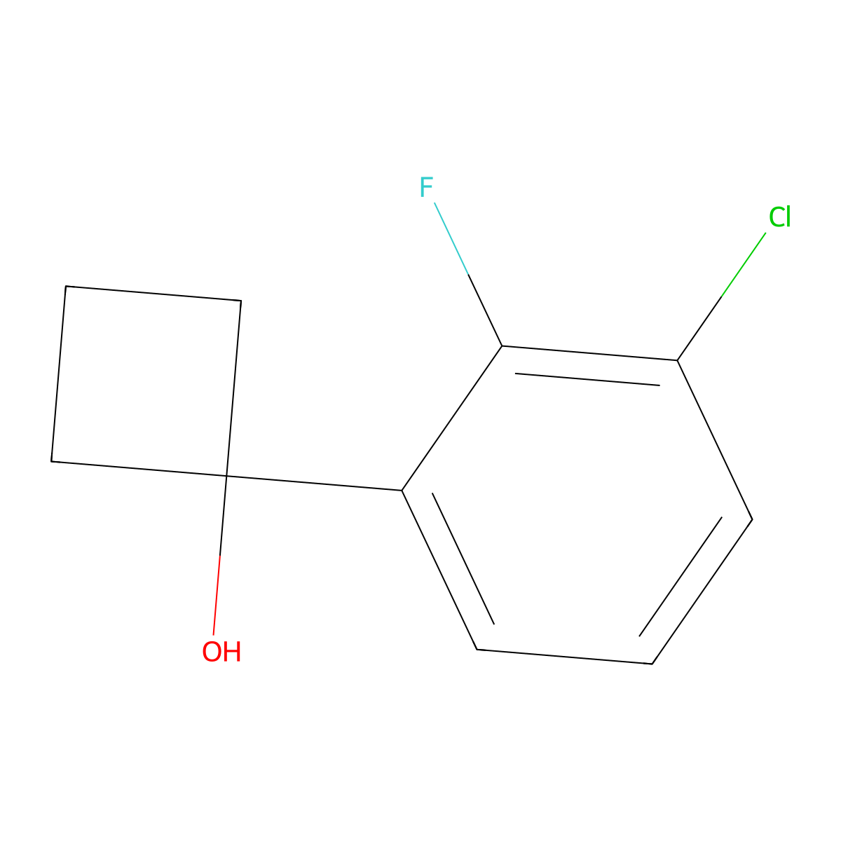 1-(3-Chloro-2-fluorophenyl)cyclobutanol molecular structure, CAS 2918876-15-8