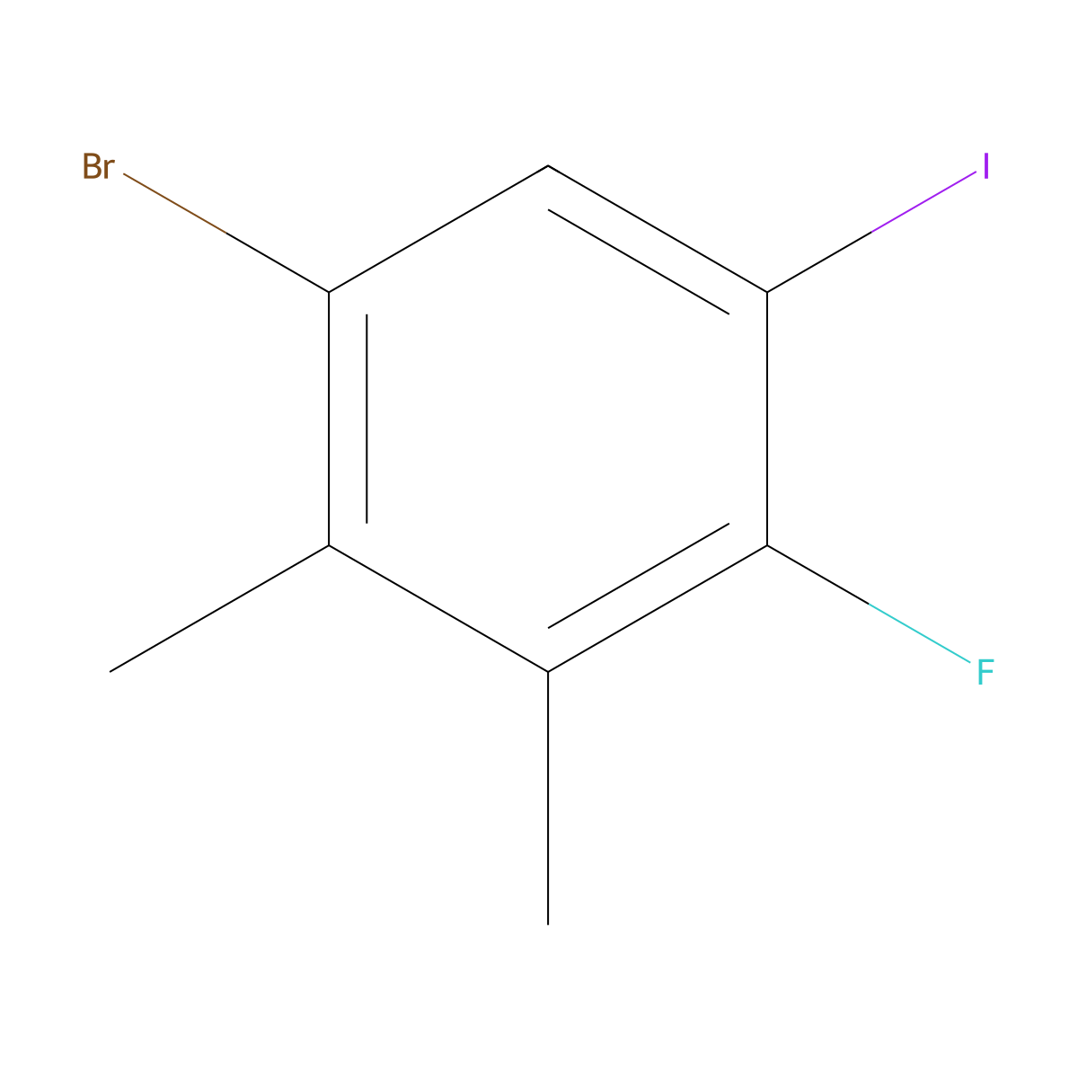 1-Bromo-4-fluoro-5-iodo-2,3-dimethylbenzene molecular structure, CAS 2918876-16-9