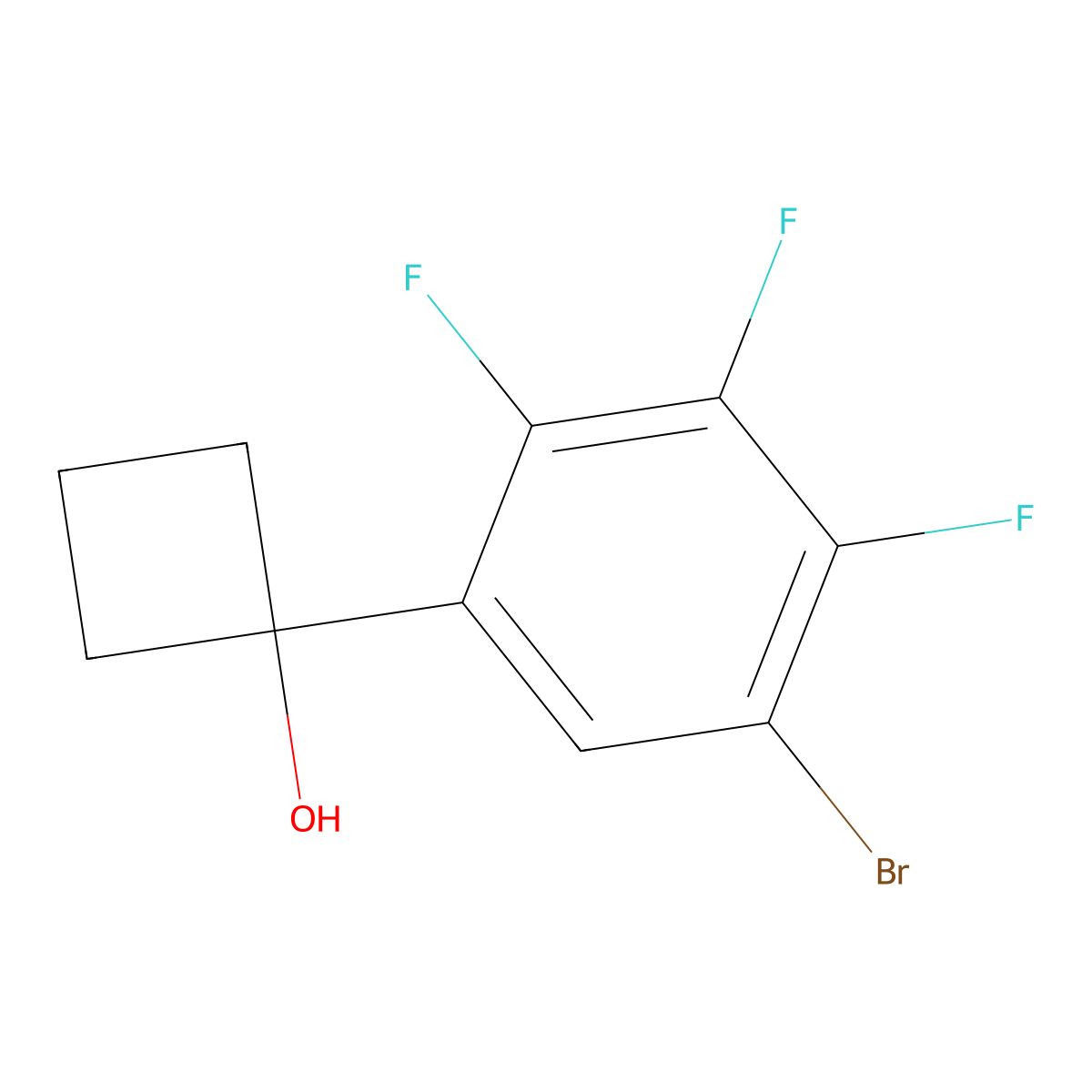1-(5-Bromo-2,3,4-trifluorophenyl)cyclobutanol molecular structure, CAS 2918877-71-9