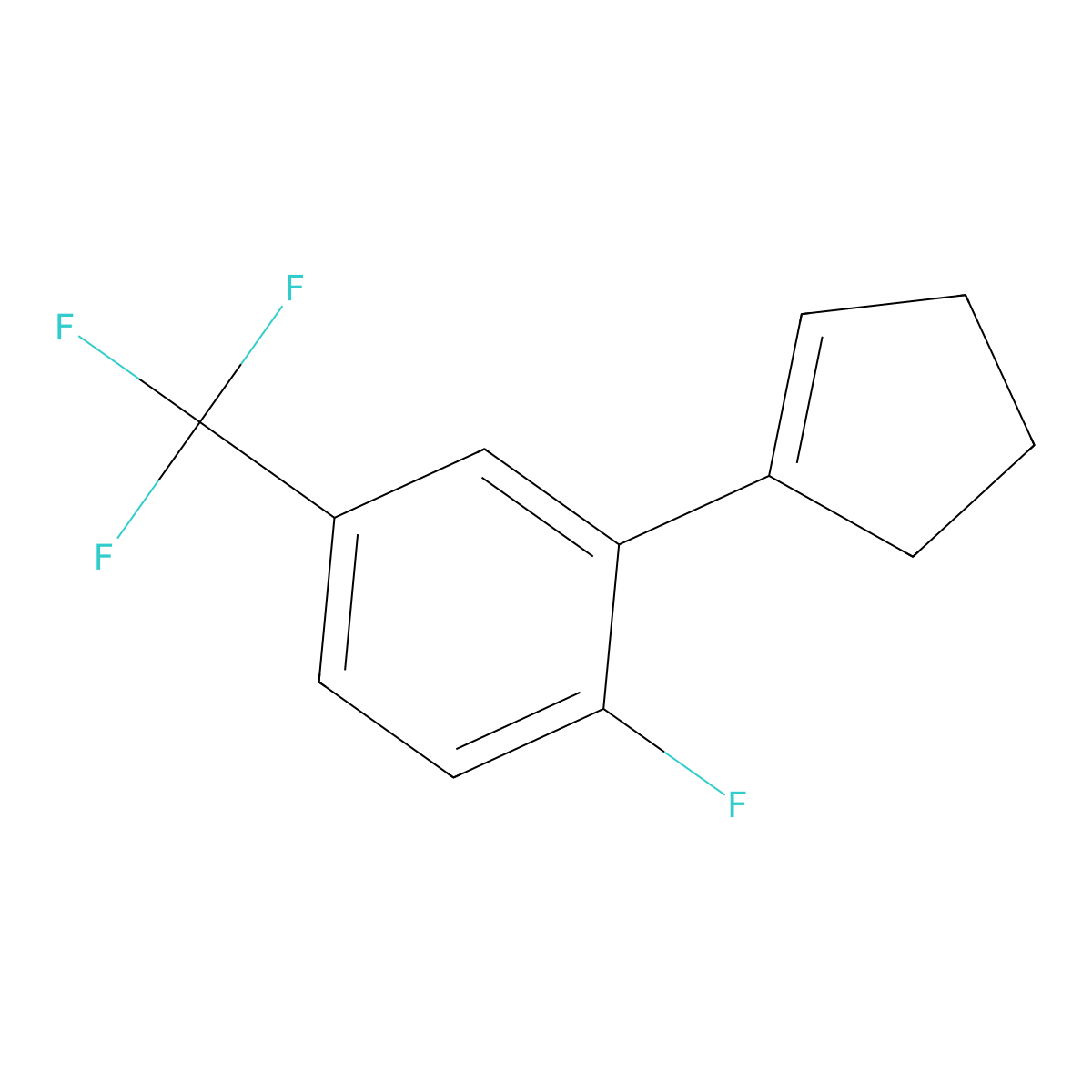 2-(Cyclopent-1-en-1-yl)-1-fluoro-4-(trifluoromethyl)benzene molecular structure, CAS 2918878-96-1