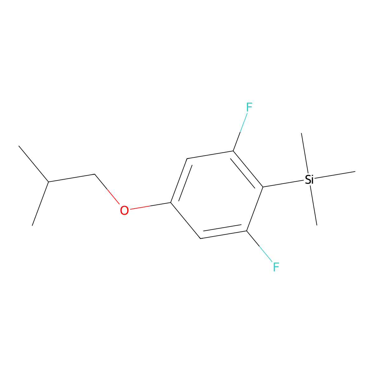 (2,6-Difluoro-4-isobutoxyphenyl)trimethylsilane molecular structure, CAS 2918879-46-4