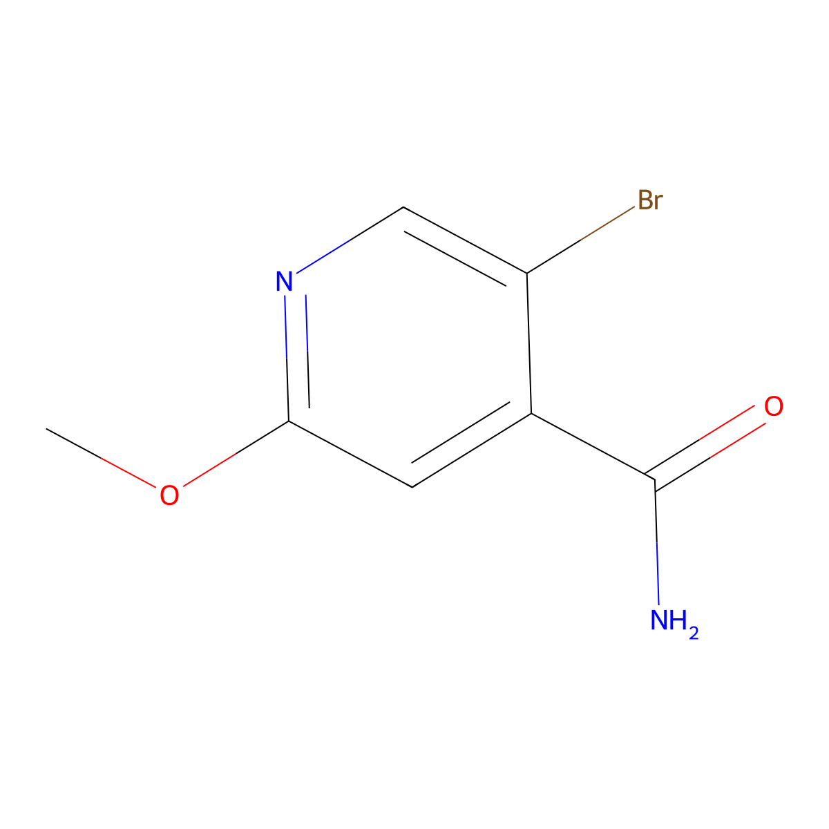 5-Bromo-2-methoxyisonicotinamide molecular structure, CAS 2918879-87-3
