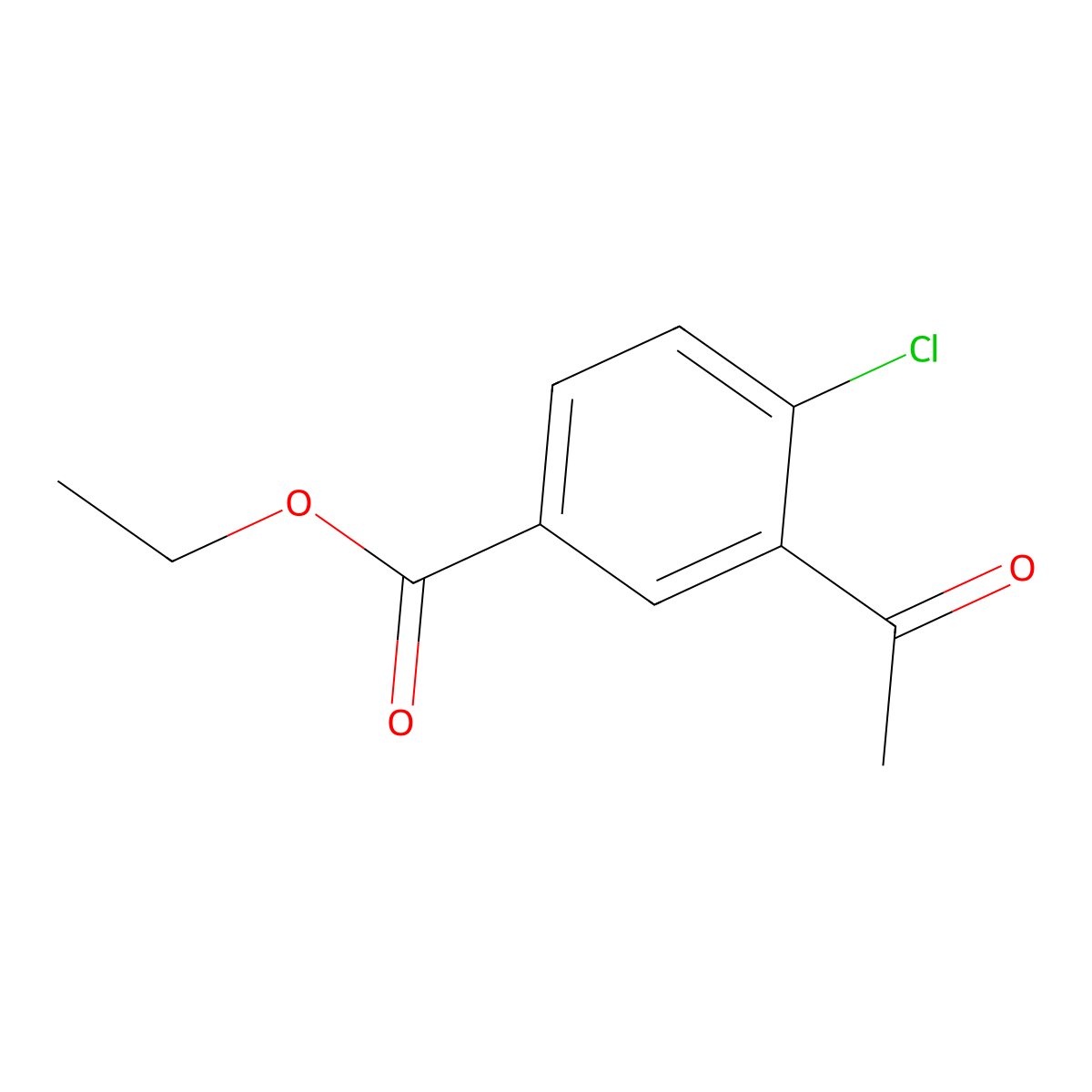 Ethyl 3-acetyl-4-chlorobenzoate molecular structure, CAS 2918880-67-6