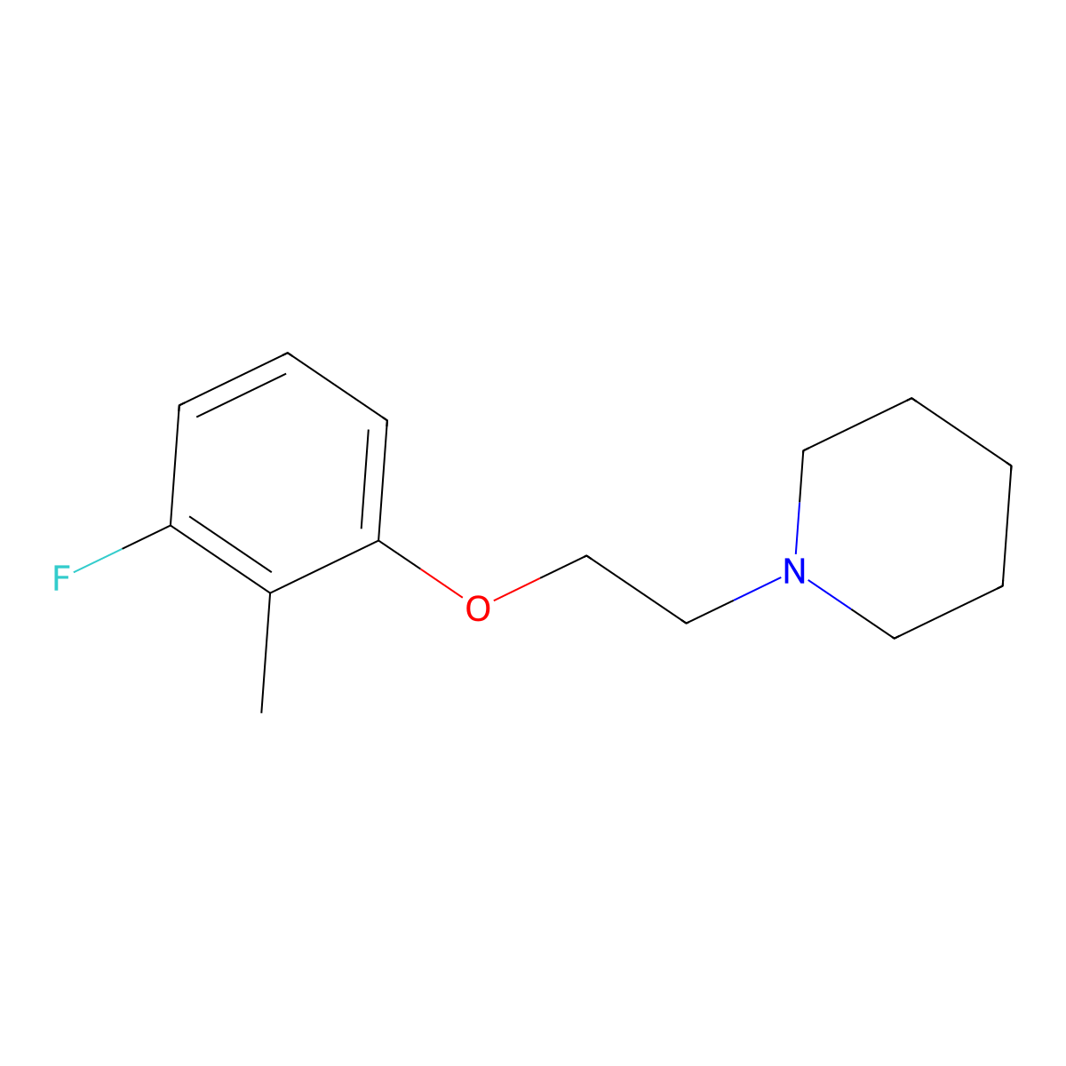 1-(2-(3-Fluoro-2-methylphenoxy)ethyl)piperidine molecular structure, CAS 2918881-11-3