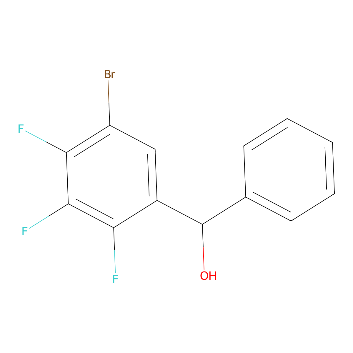 (5-Bromo-2,3,4-trifluorophenyl)(phenyl)methanol molecular structure, CAS 2918881-49-7