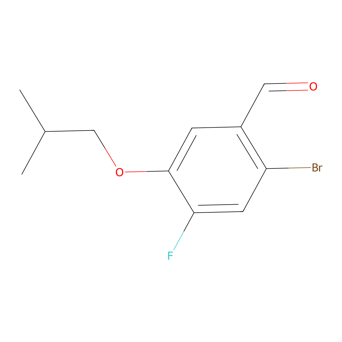 2-Bromo-4-fluoro-5-isobutoxybenzaldehyde molecular structure, CAS 2918881-62-4