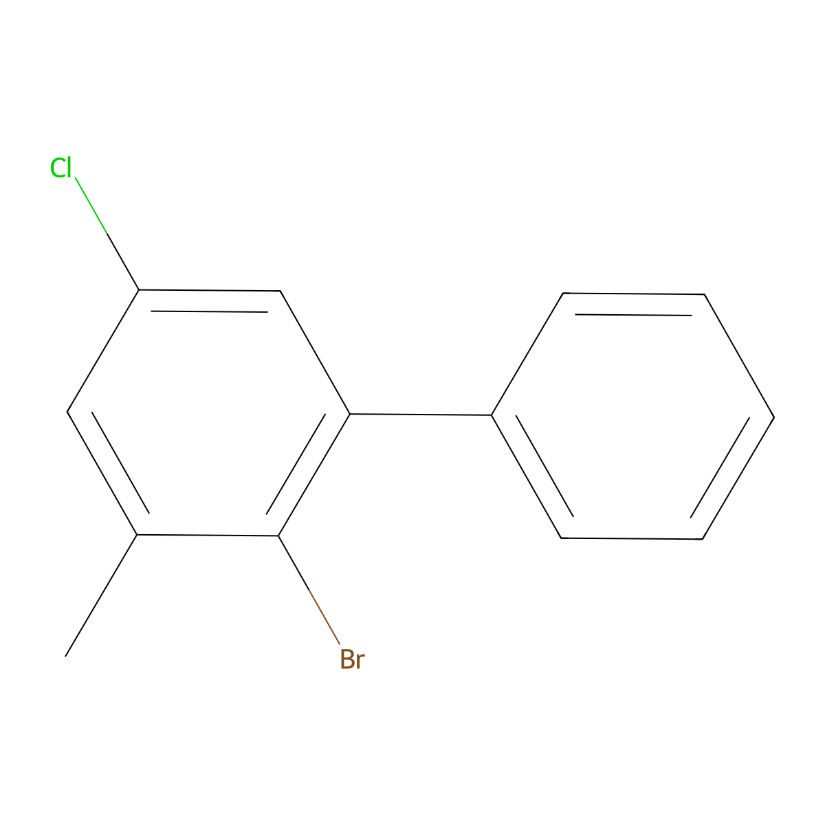 2-Bromo-5-chloro-3-methyl-1,1'-biphenyl molecular structure, CAS 2918881-75-9