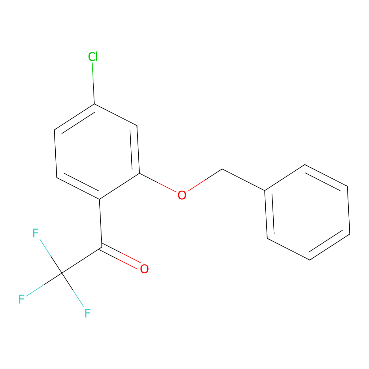 1-(2-(Benzyloxy)-4-chlorophenyl)-2,2,2-trifluoroethanone molecular structure, CAS 2918882-03-6