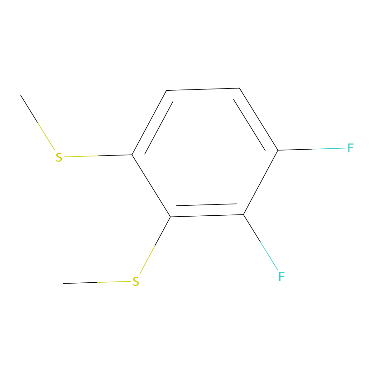 (3,4-Difluoro-1,2-phenylene)bis(methylsulfane) molecular structure, CAS 2918882-09-2