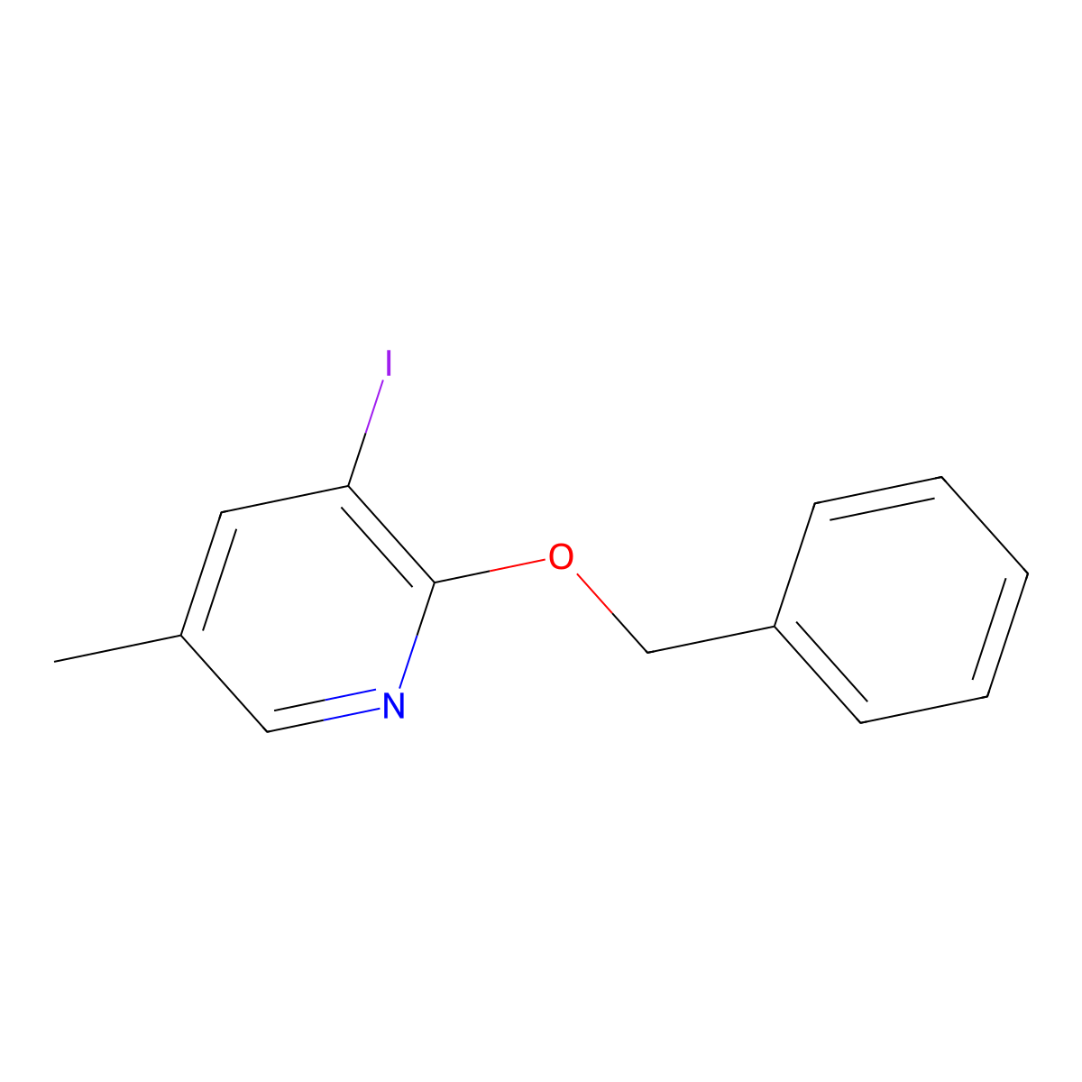 2-(Benzyloxy)-3-iodo-5-methylpyridine molecular structure, CAS 2918882-22-9