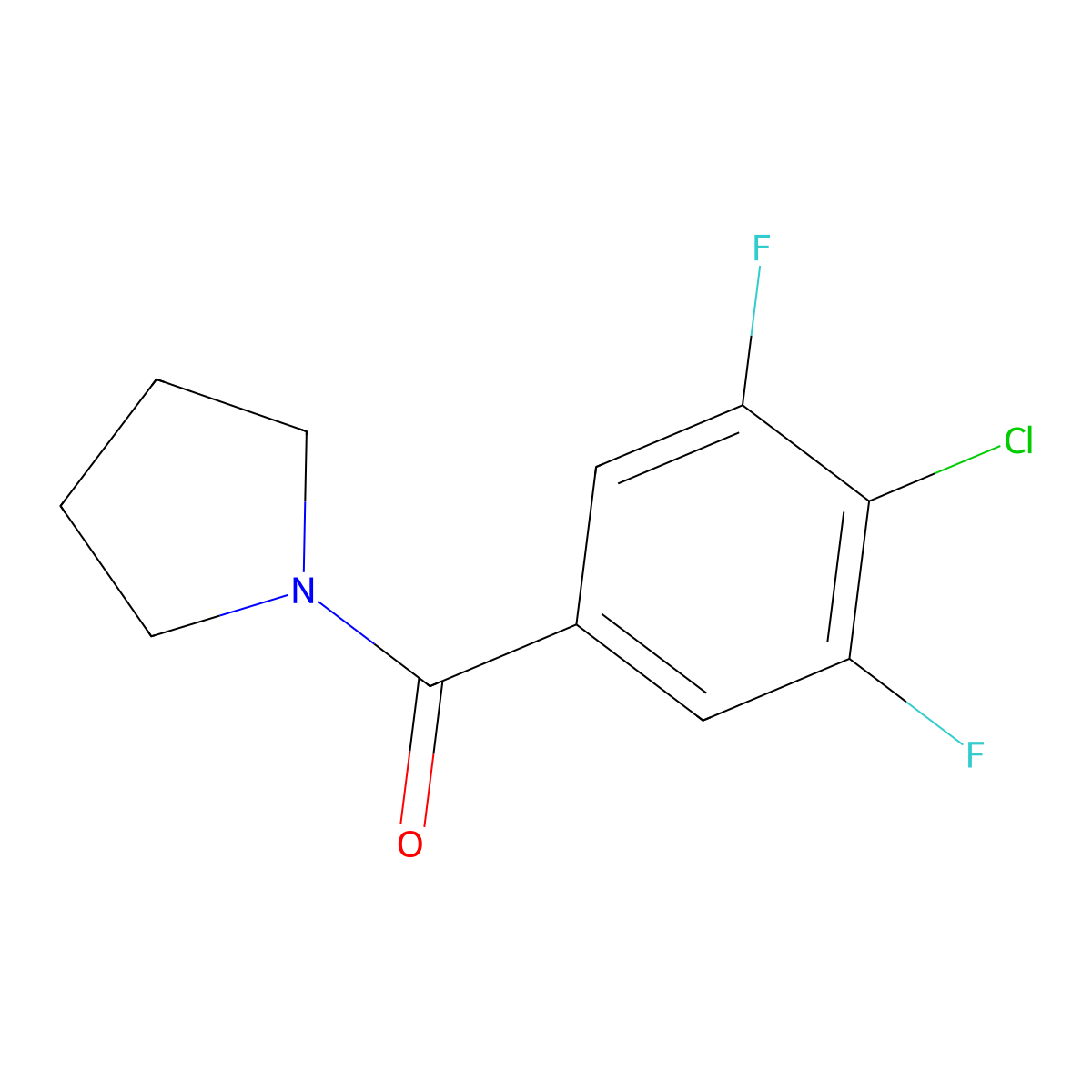 (4-Chloro-3,5-difluorophenyl)(pyrrolidin-1-yl)methanone molecular structure, CAS 2918882-62-7