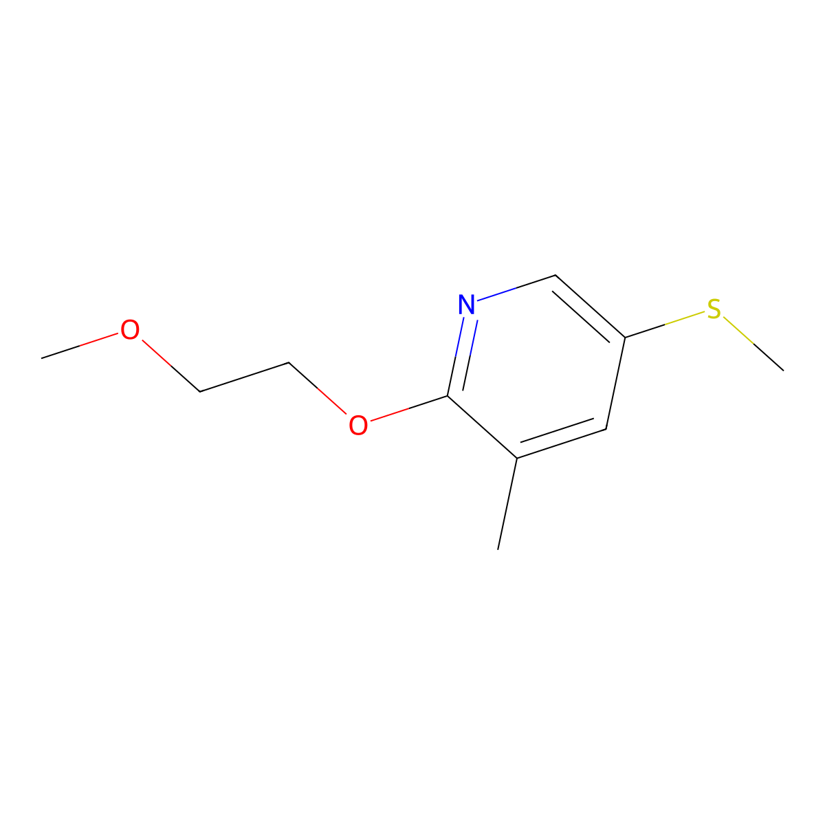 2-(2-Methoxyethoxy)-3-methyl-5-(methylthio)pyridine molecular structure, CAS 2918884-02-1