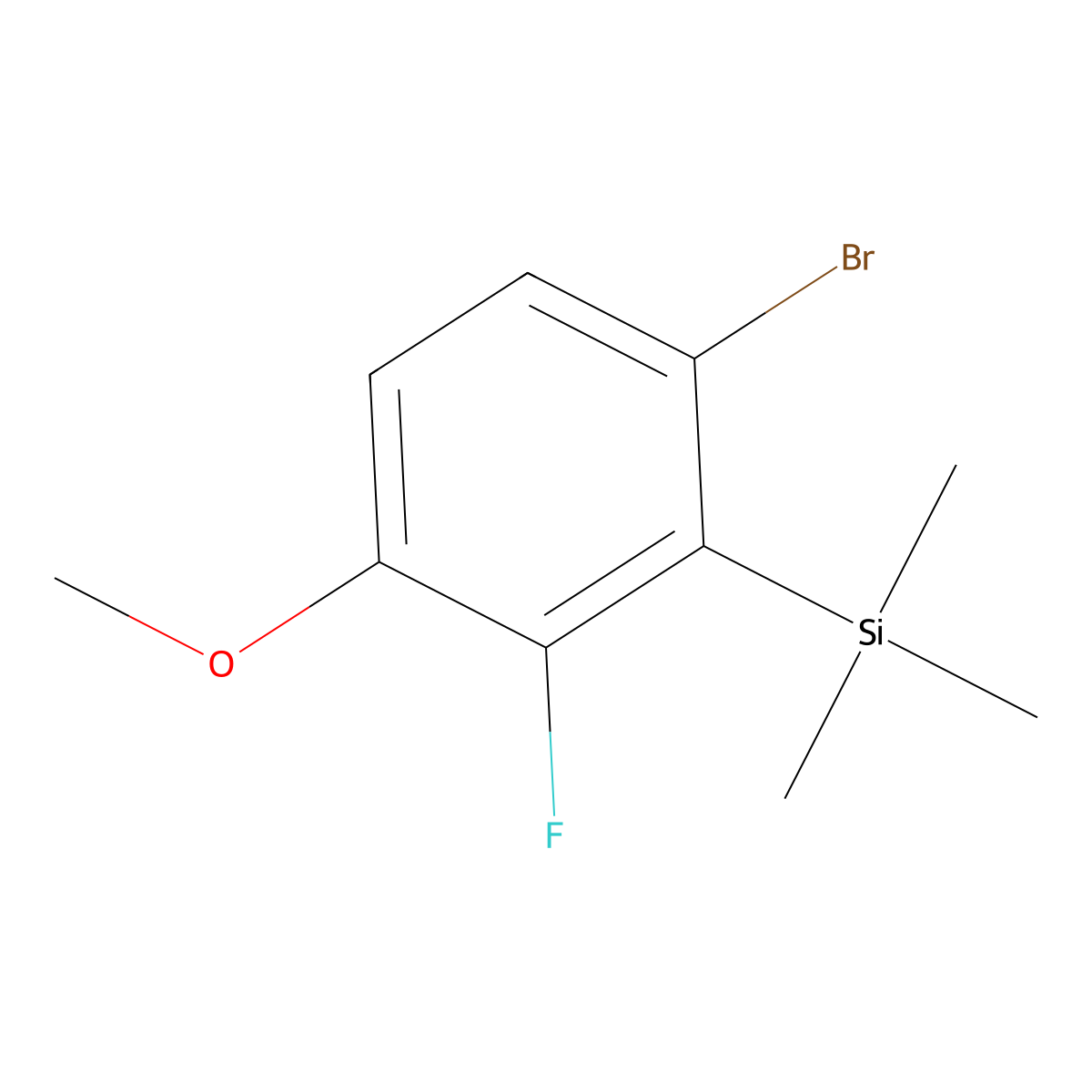 (6-Bromo-2-fluoro-3-methoxyphenyl)trimethylsilane molecular structure, CAS 2918884-29-2