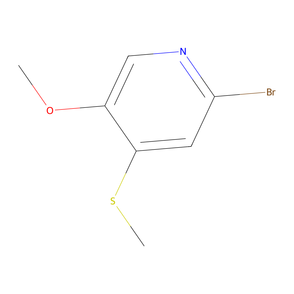 2-Bromo-5-methoxy-4-(methylthio)pyridine molecular structure, CAS 2918884-53-2