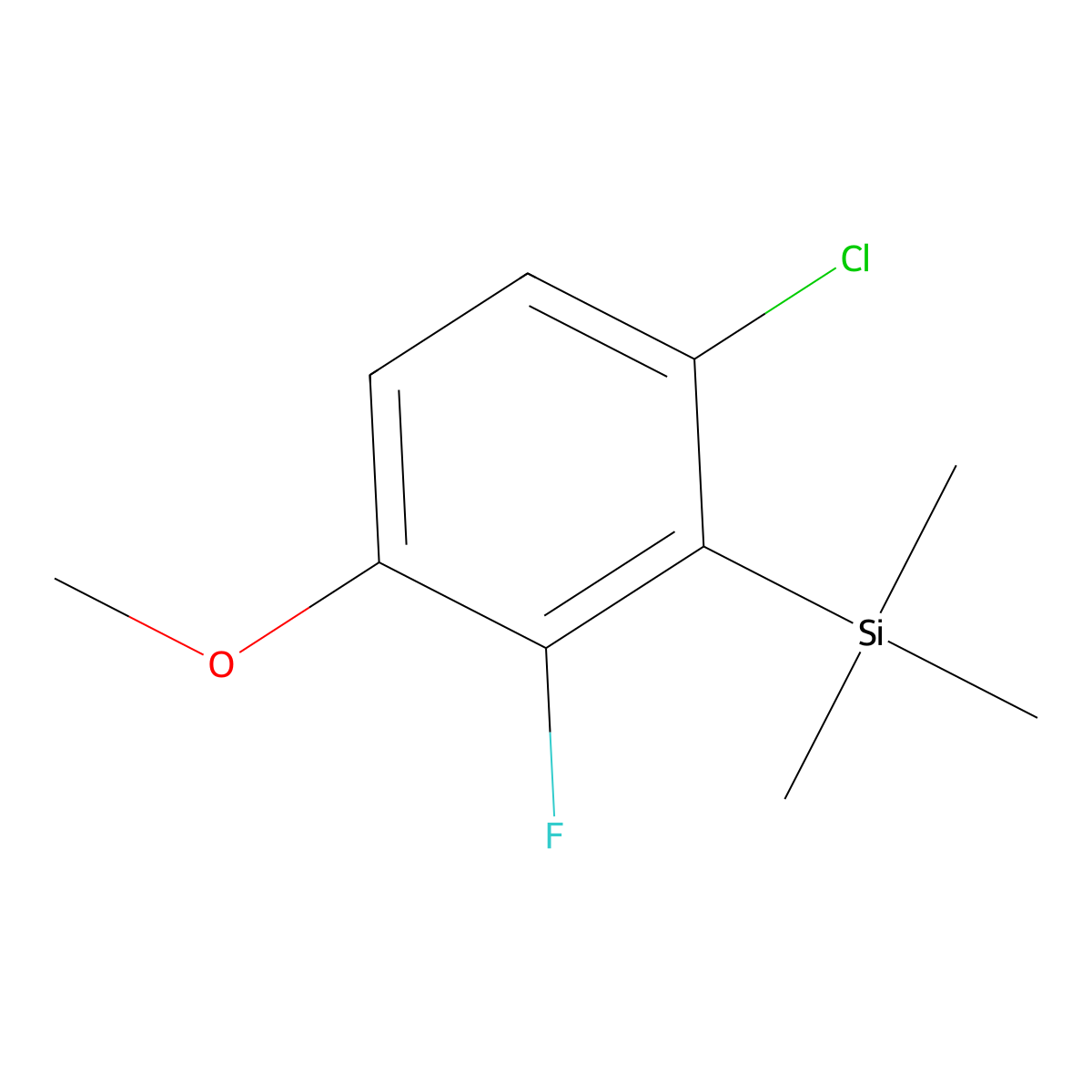 (6-Chloro-2-fluoro-3-methoxyphenyl)trimethylsilane molecular structure, CAS 2918884-65-6