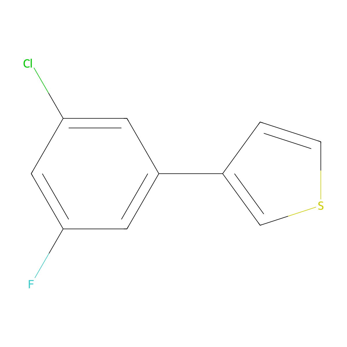 3-(3-Chloro-5-fluorophenyl)thiophene molecular structure, CAS 2918885-21-7