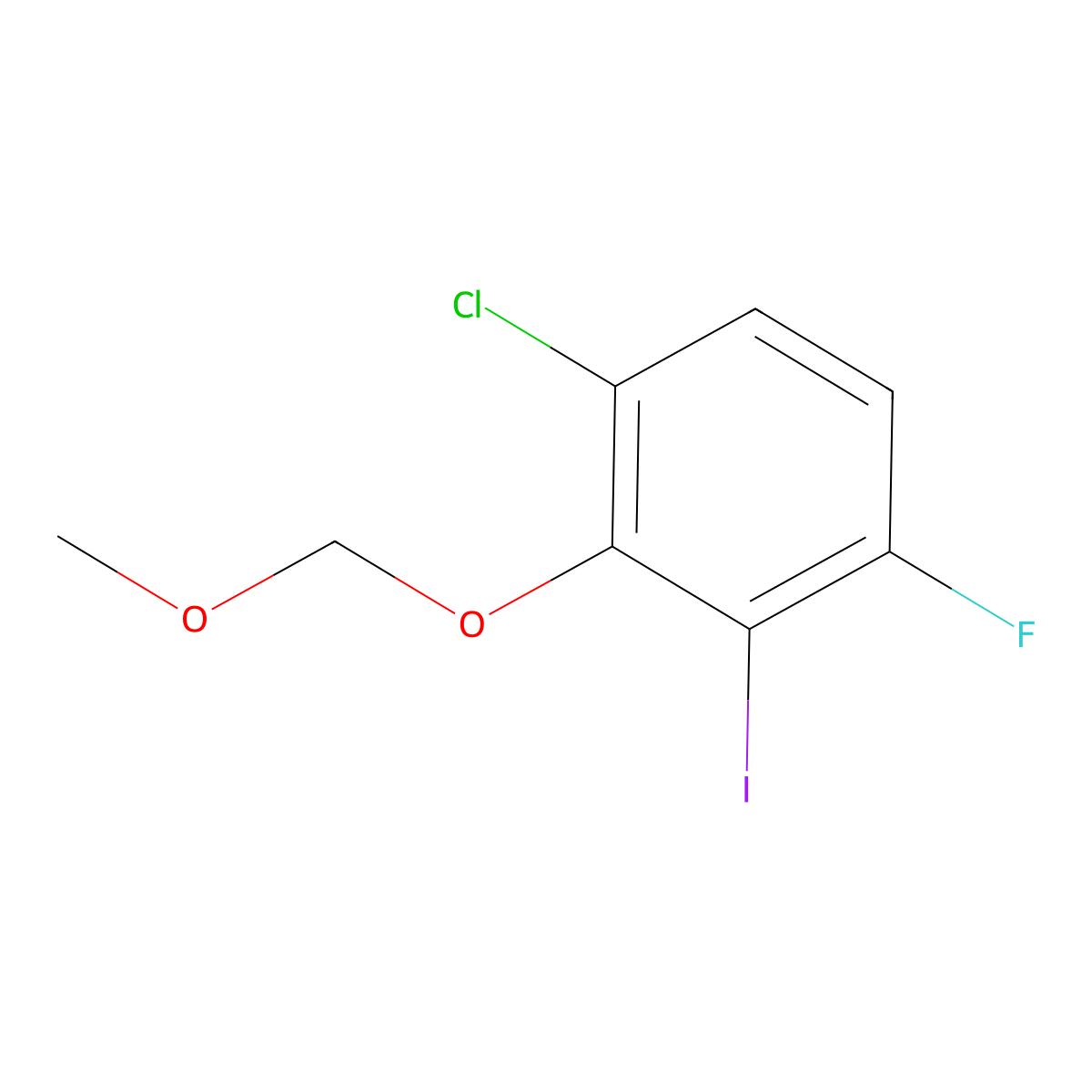 1-Chloro-4-fluoro-3-iodo-2-(methoxymethoxy)benZene molecular structure, CAS 2918885-24-0