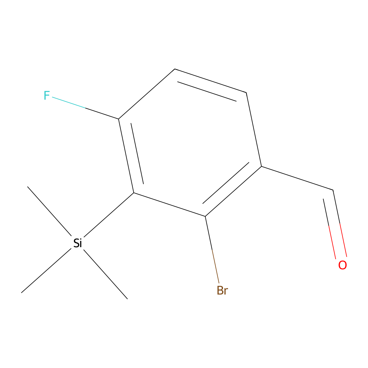2-Bromo-4-fluoro-3-(trimethylsilyl)benZaldehyde molecular structure, CAS 2918886-24-3