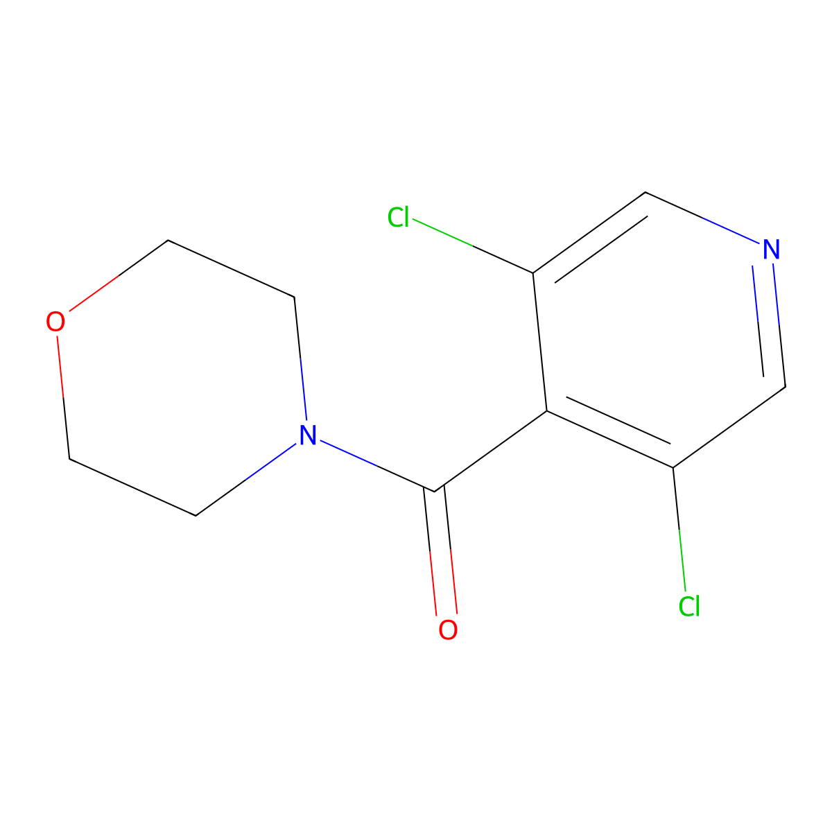 (3,5-Dichloropyridin-4-yl)(morpholino)methanone molecular structure, CAS 2918886-31-2