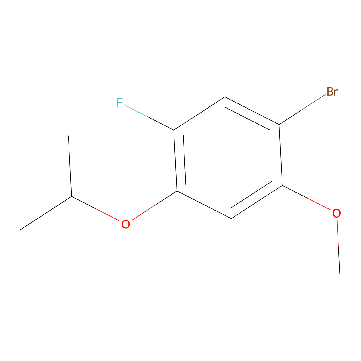 1-Bromo-5-fluoro-4-isopropoxy-2-methoxybenzene molecular structure, CAS 2918886-76-5