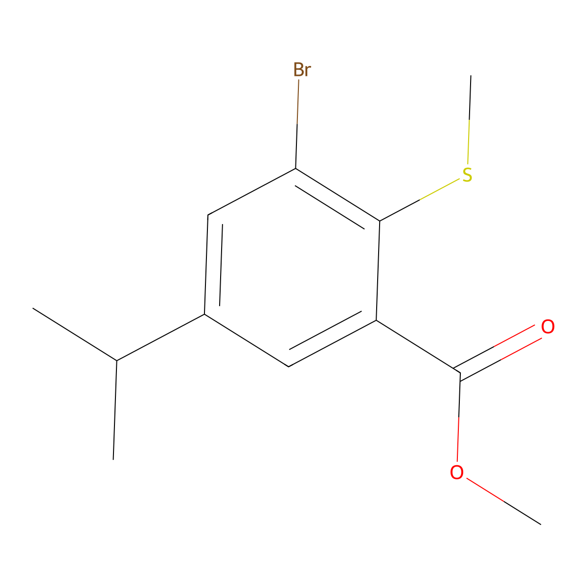 Methyl 3-bromo-5-isopropyl-2-(methylthio)benzoate molecular structure, CAS 2918886-84-5