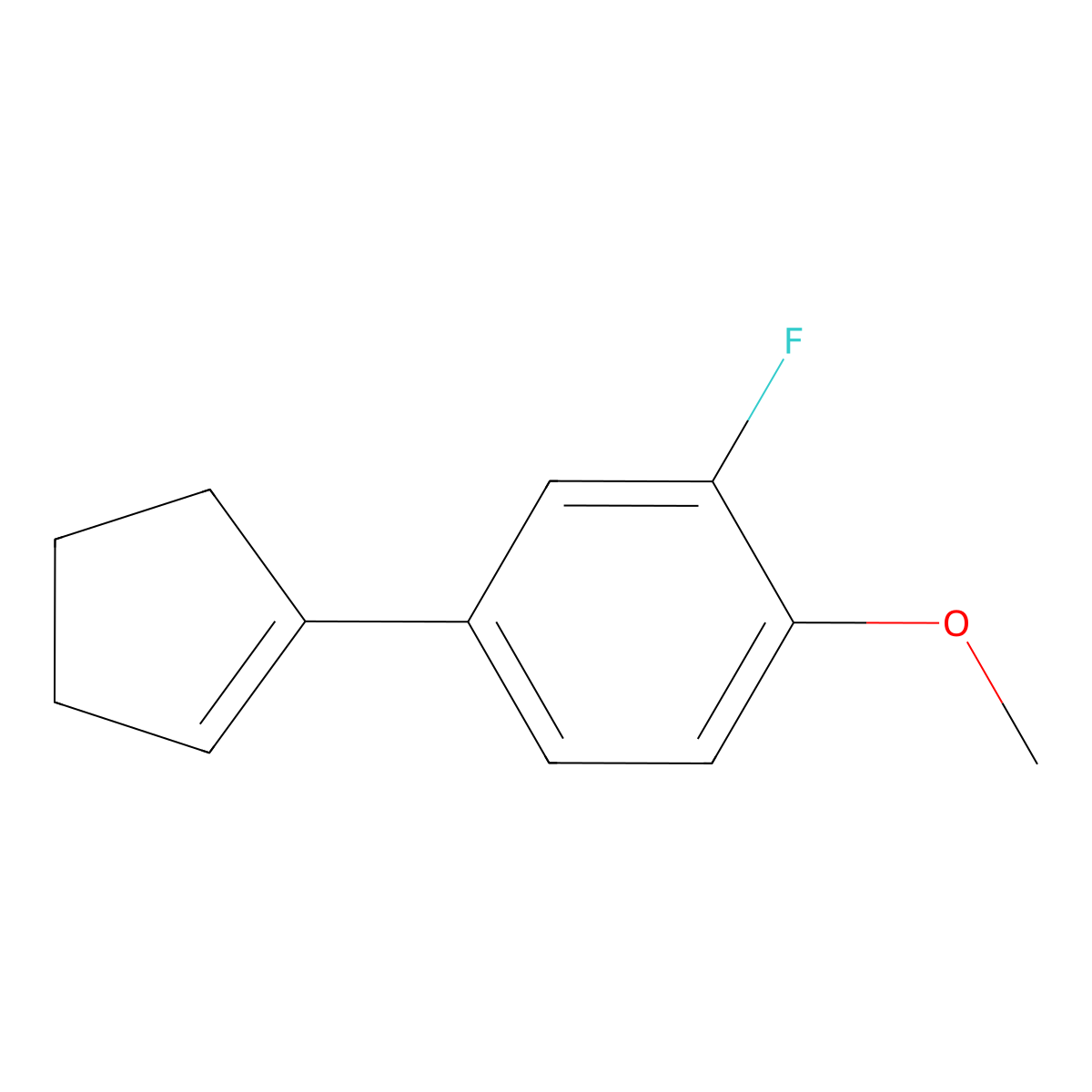 4-(Cyclopent-1-en-1-yl)-2-fluoro-1-methoxybenZene molecular structure, CAS 2918887-40-6