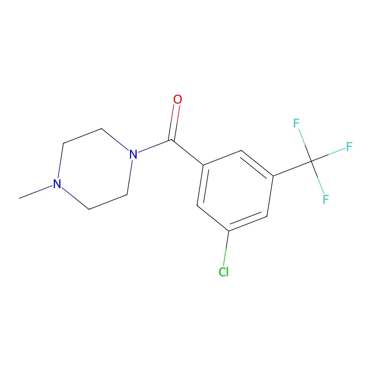 (3-Chloro-5-(trifluoromethyl)phenyl)(4-methylpiperazin-1-yl)methanone molecular structure, CAS 2918887-83-7