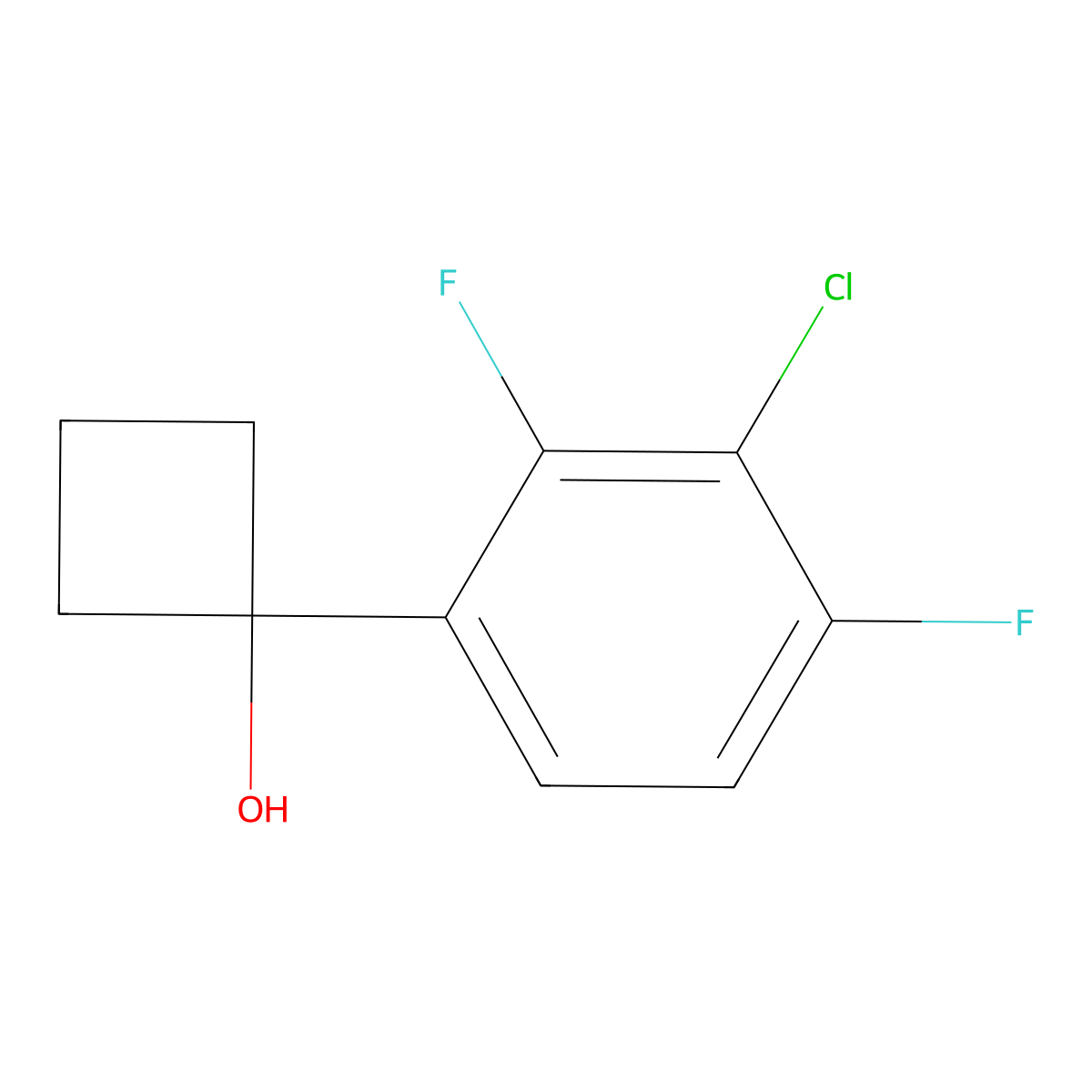 1-(3-Chloro-2,4-difluorophenyl)cyclobutanol molecular structure, CAS 2918887-95-1