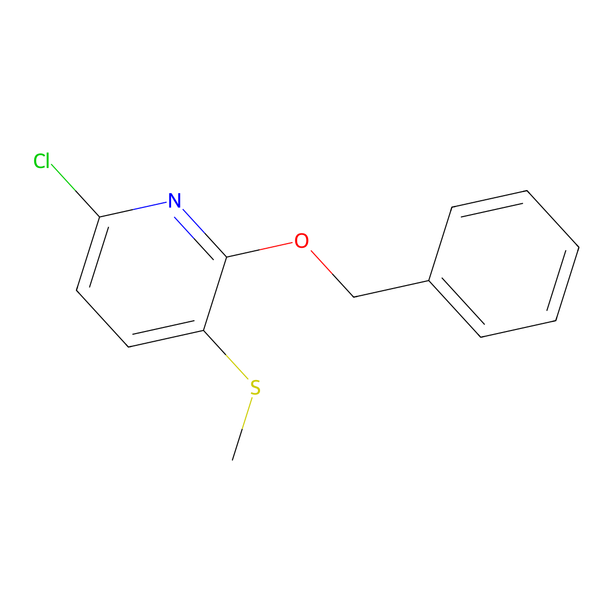 2-(Benzyloxy)-6-chloro-3-(methylthio)pyridine molecular structure, CAS 2918888-09-0