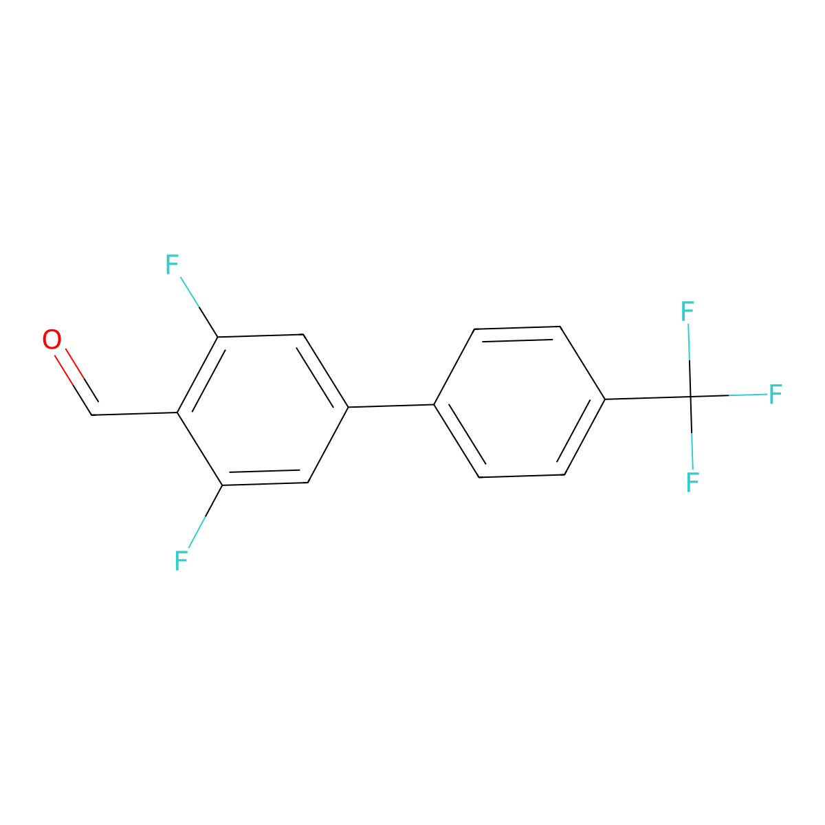 3,5-Difluoro-4'-(trifluoromethyl)-[1,1'-biphenyl]-4-carbaldehyde molecular structure, CAS 2918888-11-4