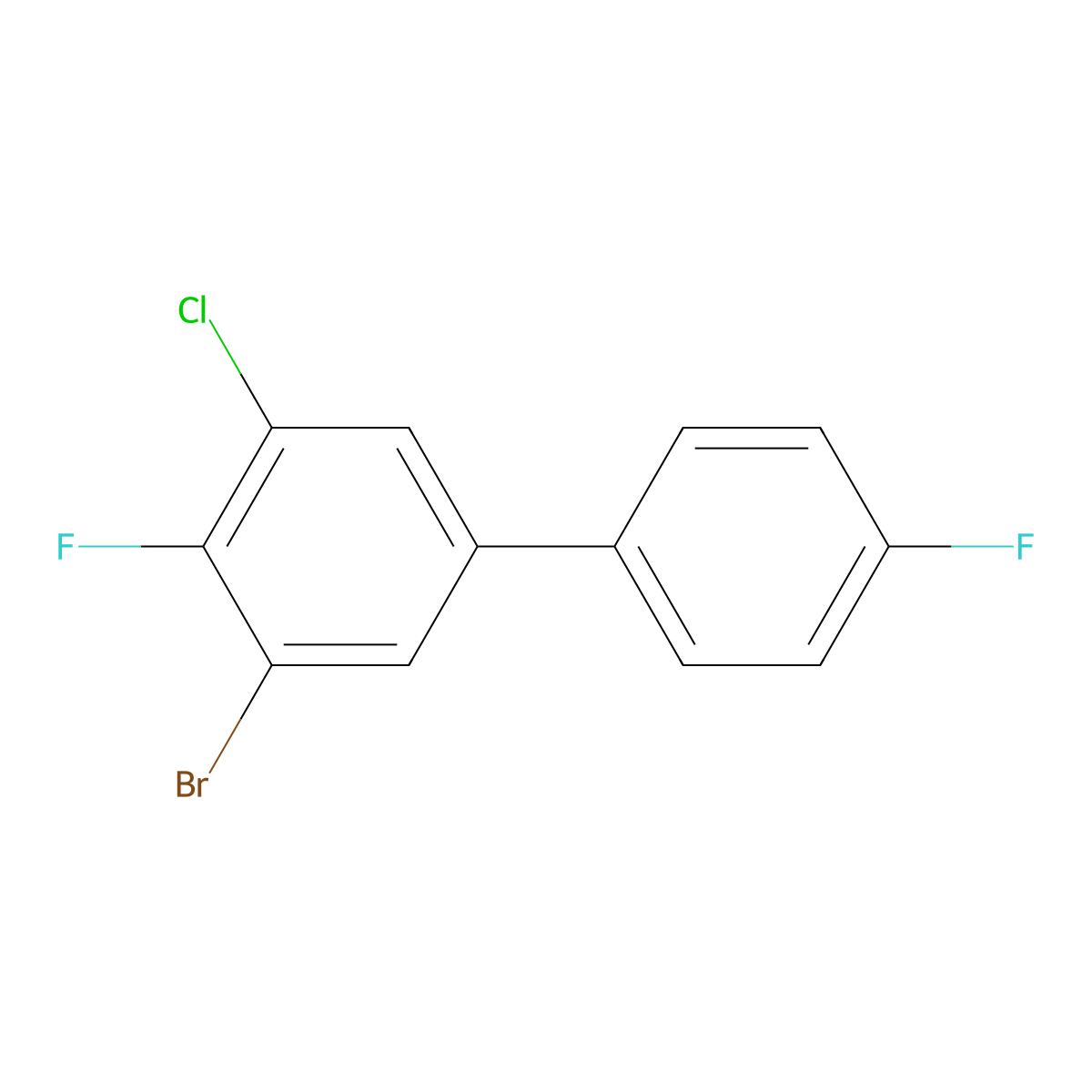 3-Bromo-5-chloro-4,4'-difluoro-1,1'-biphenyl molecular structure, CAS 2918888-52-3