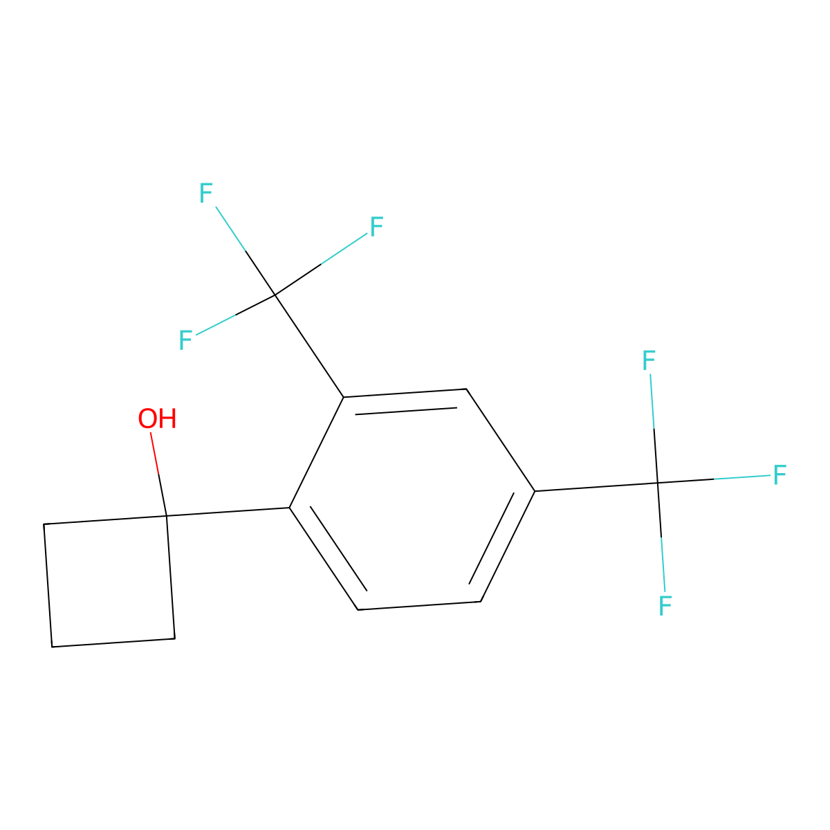 1-(2,4-Bis(trifluoromethyl)phenyl)cyclobutanol molecular structure, CAS 2918888-90-9