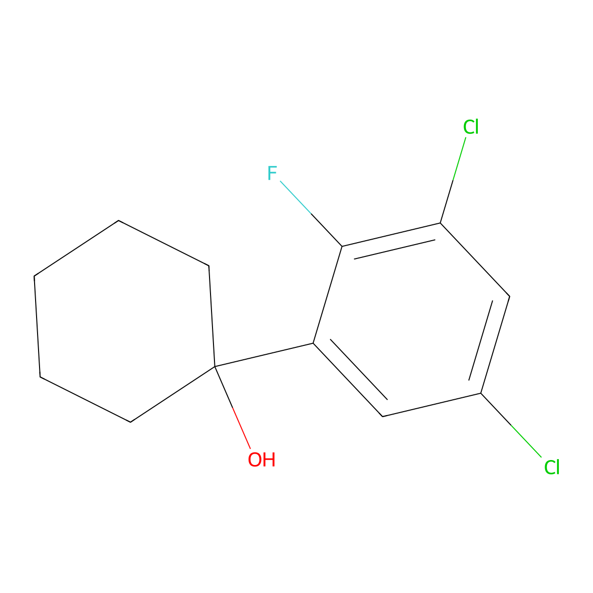 1-(3,5-Dichloro-2-fluorophenyl)cyclohexanol molecular structure, CAS 2918888-91-0