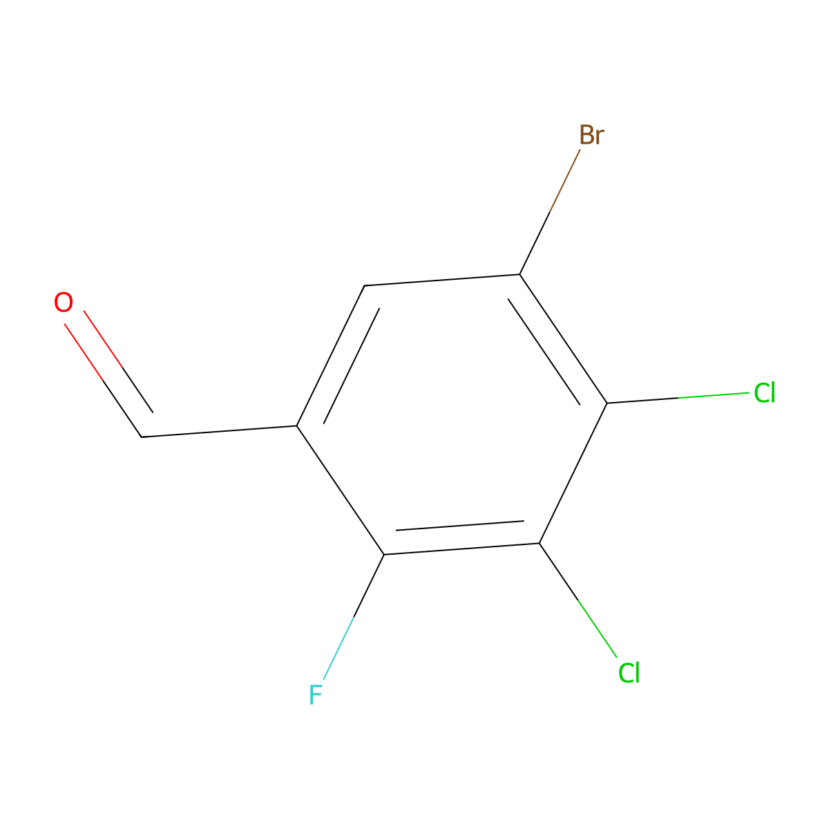 5-Bromo-3,4-dichloro-2-fluorobenzaldehyde molecular structure, CAS 2918888-92-1