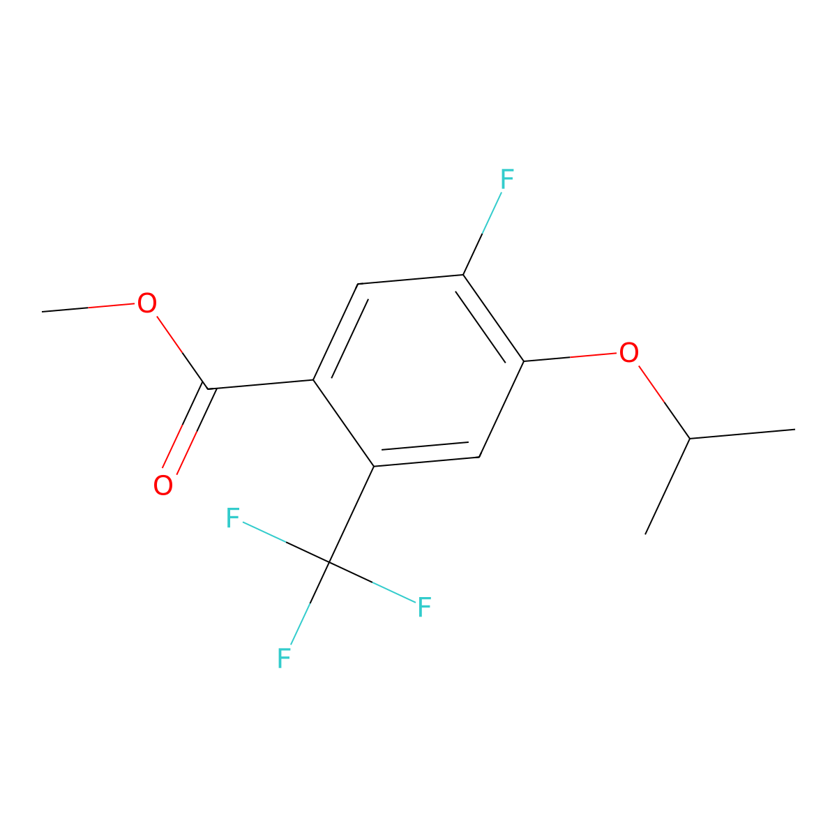 Methyl 5-fluoro-4-isopropoxy-2-(trifluoromethyl)benzoate molecular structure, CAS 2918889-00-4