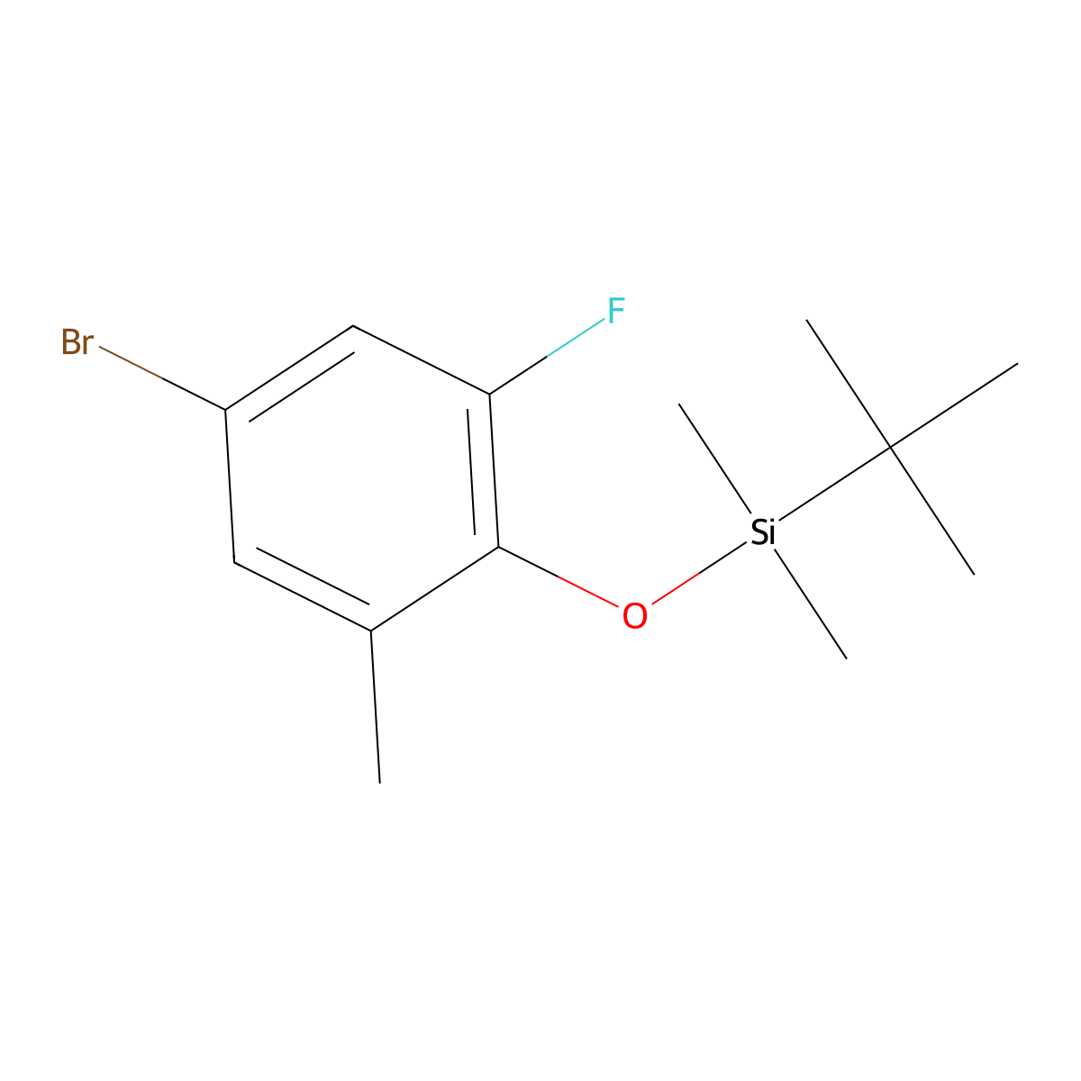 (4-Bromo-2-fluoro-6-methylphenoxy)(tert-butyl)dimethylsilane molecular structure, CAS 2918889-03-7