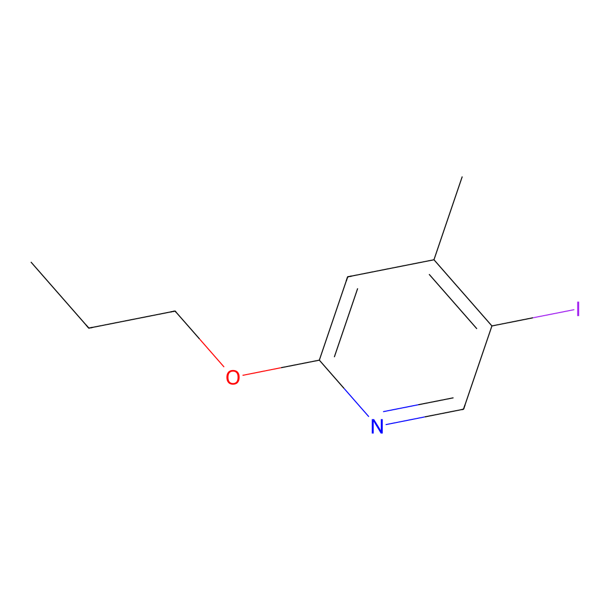 5-Iodo-4-methyl-2-propoxypyridine molecular structure, CAS 2918889-59-3