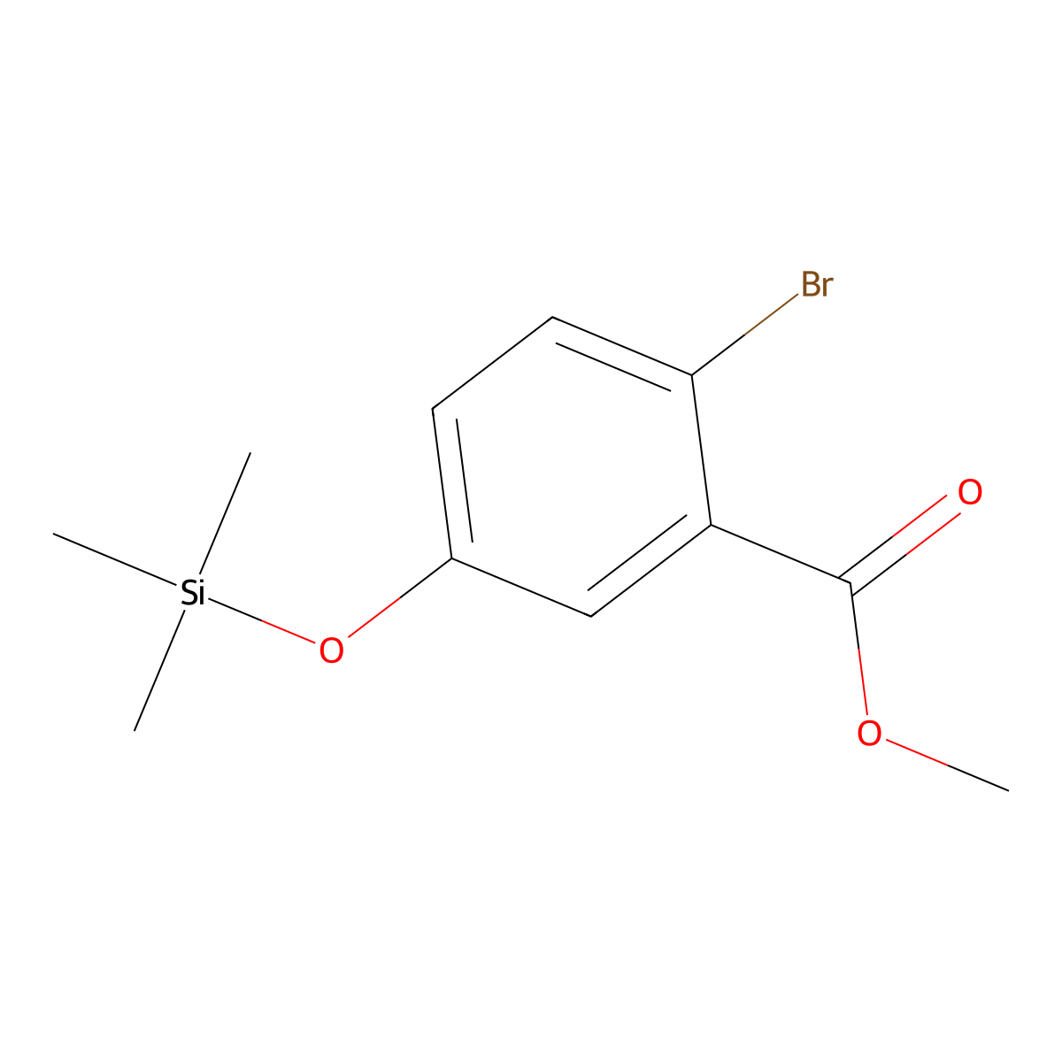 Methyl 2-bromo-5-[(trimethylsilyl)oxy]benzoate molecular structure, CAS 2918889-79-7