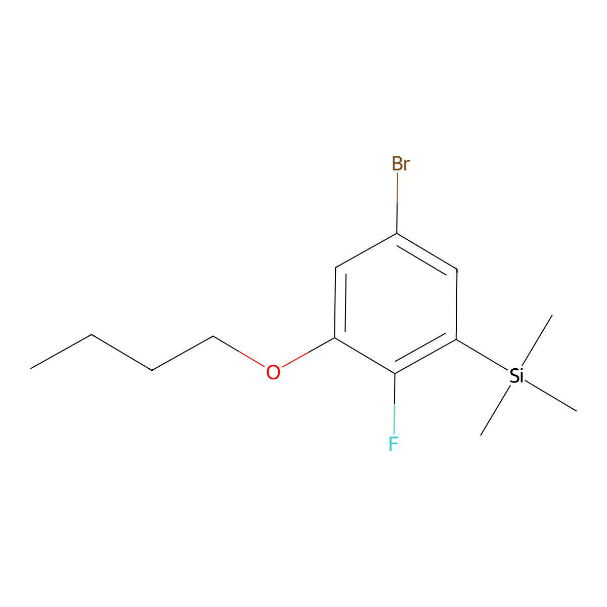 (5-Bromo-3-butoxy-2-fluorophenyl)trimethylsilane molecular structure, CAS 2918889-86-6