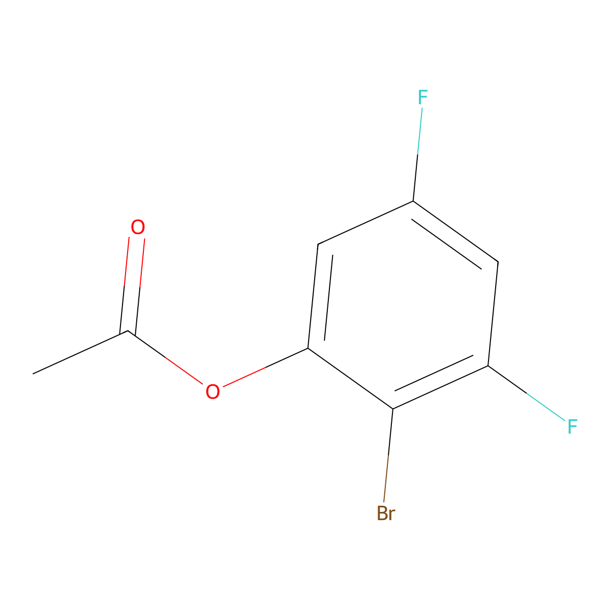 2-Bromo-3,5-difluorophenyl acetate molecular structure, CAS 2918889-98-0