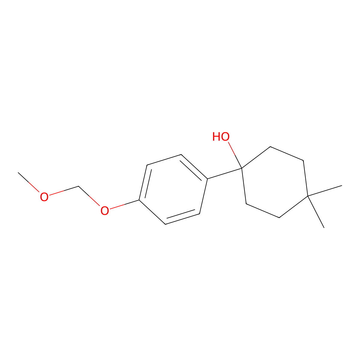 1-(4-(Methoxymethoxy)phenyl)-4,4-dimethylcyclohexanol molecular structure, CAS 2918890-52-3