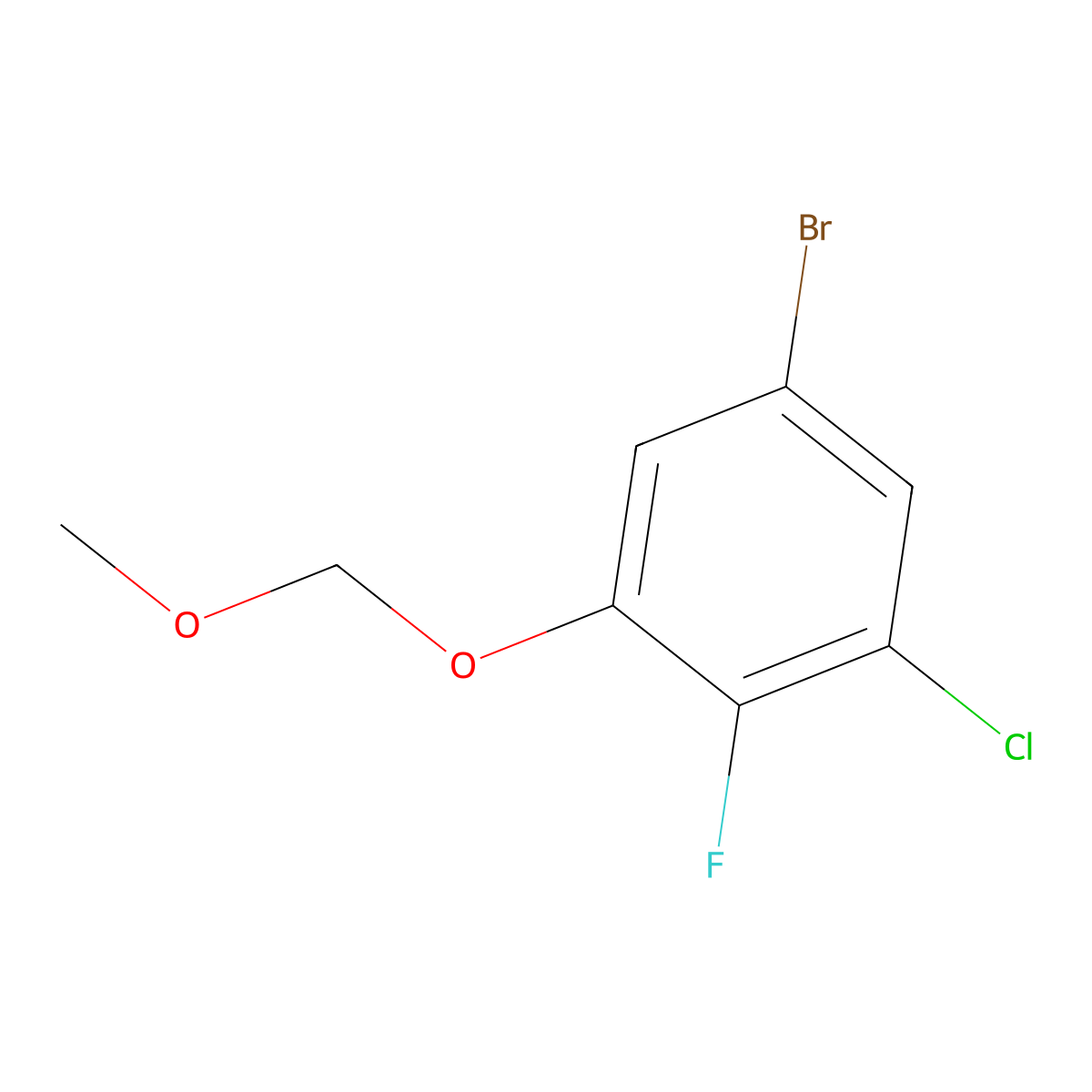 5-Bromo-1-chloro-2-fluoro-3-(methoxymethoxy)benzene molecular structure, CAS 2918890-77-2