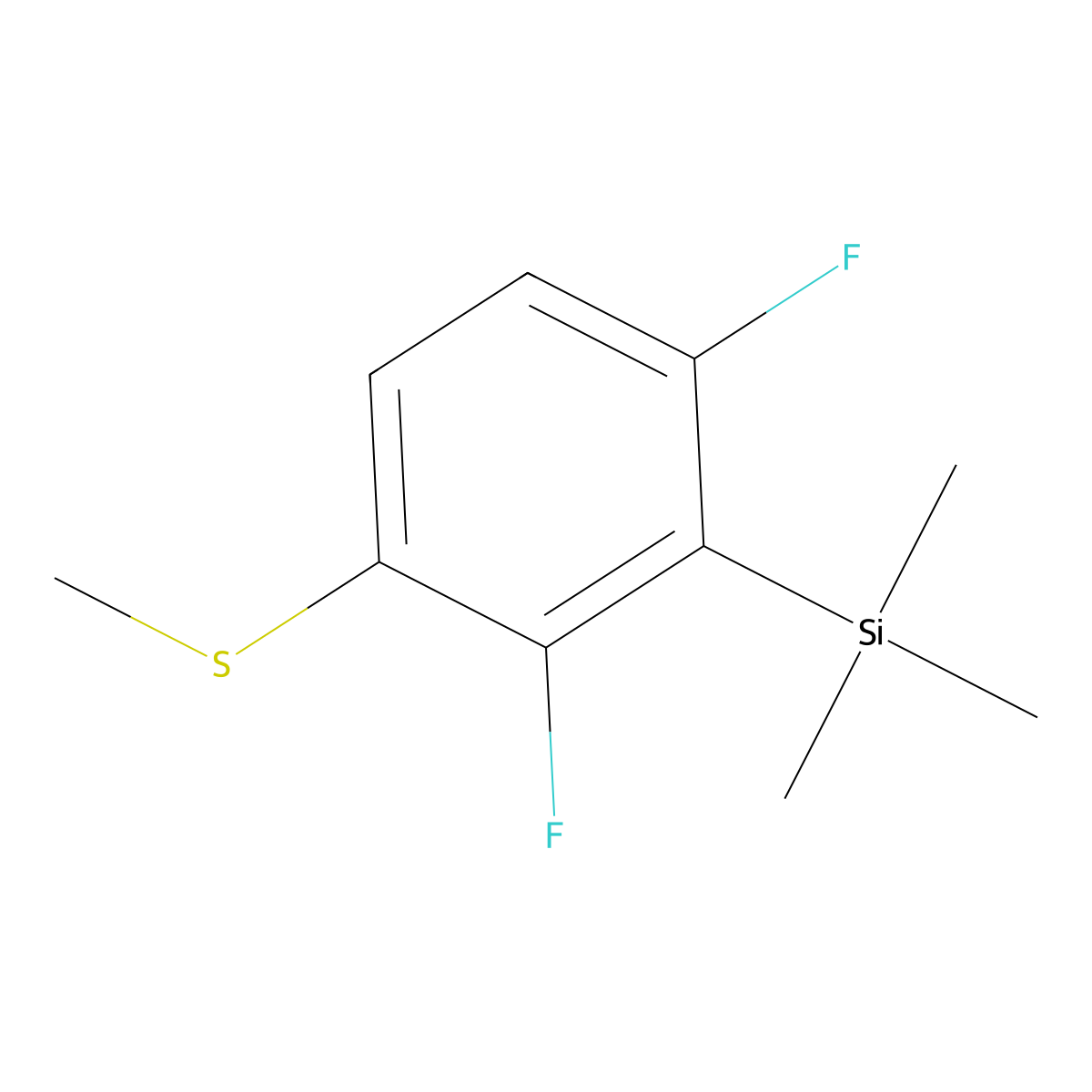 (2,6-Difluoro-3-(methylthio)phenyl)trimethylsilane molecular structure, CAS 2918890-78-3